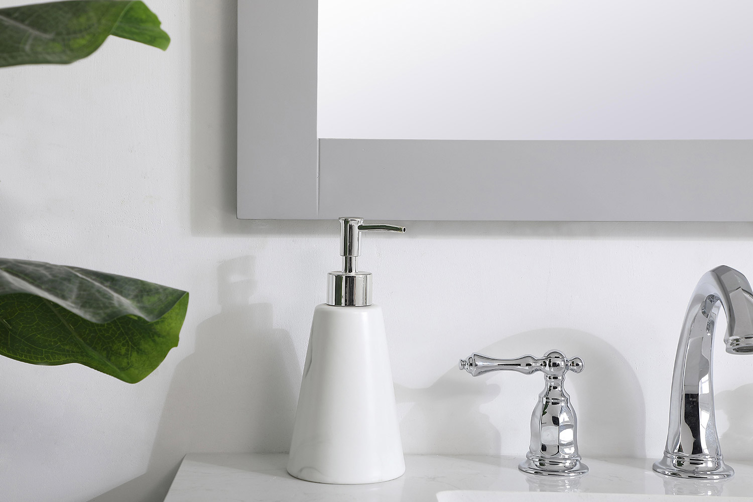 Elegant Wall Mirror - Gray, D 27", H 36" (VM22736GR)