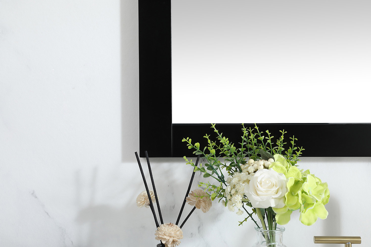 Elegant Wall Mirror - Black, D 36", H 36" (VM23636BK)