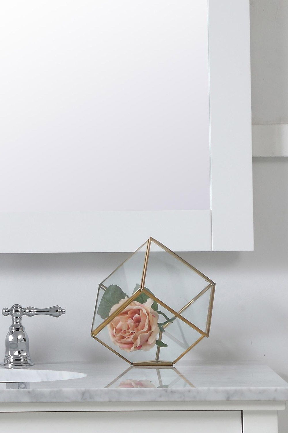 Elegant Wall Mirror - White, D 48", H 36" (VM24836WH)