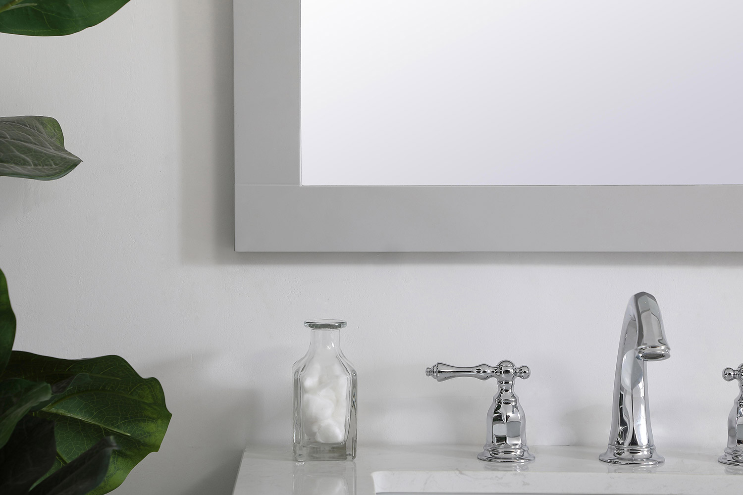 Elegant Wall Mirror - Gray, D 60", H 36" (VM26036GR)