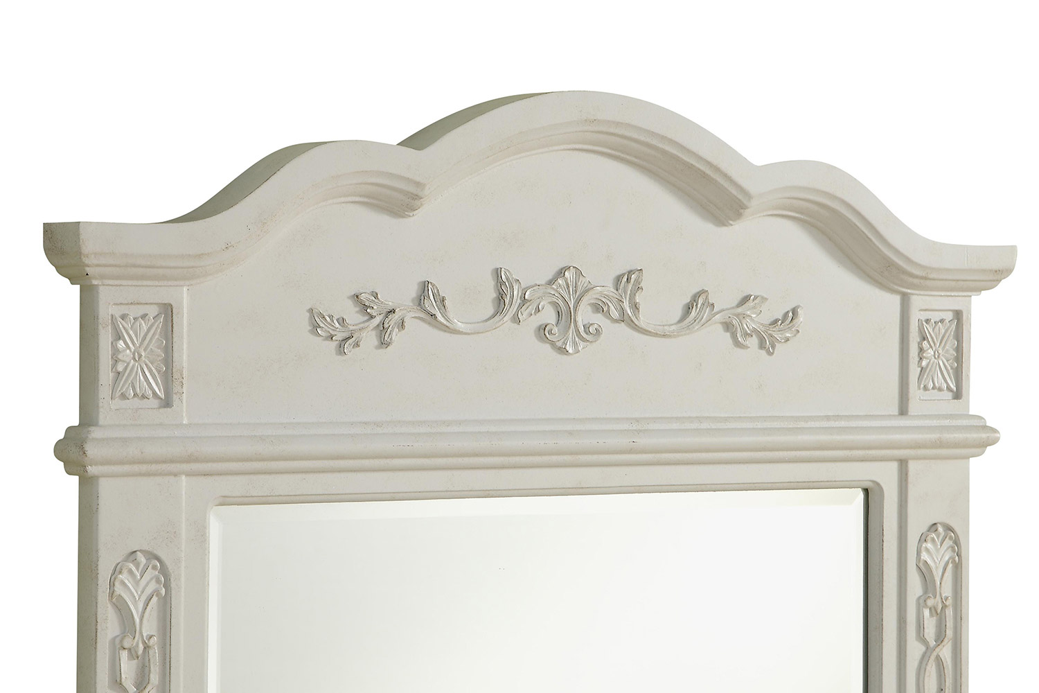 Elegant Wall Mirror - Antique White, L 32" (VM3001AW)