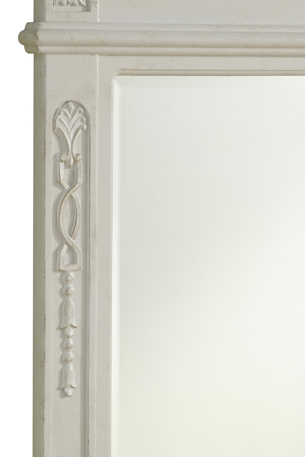 Elegant Wall Mirror - Antique White, L 32" (VM3001AW)