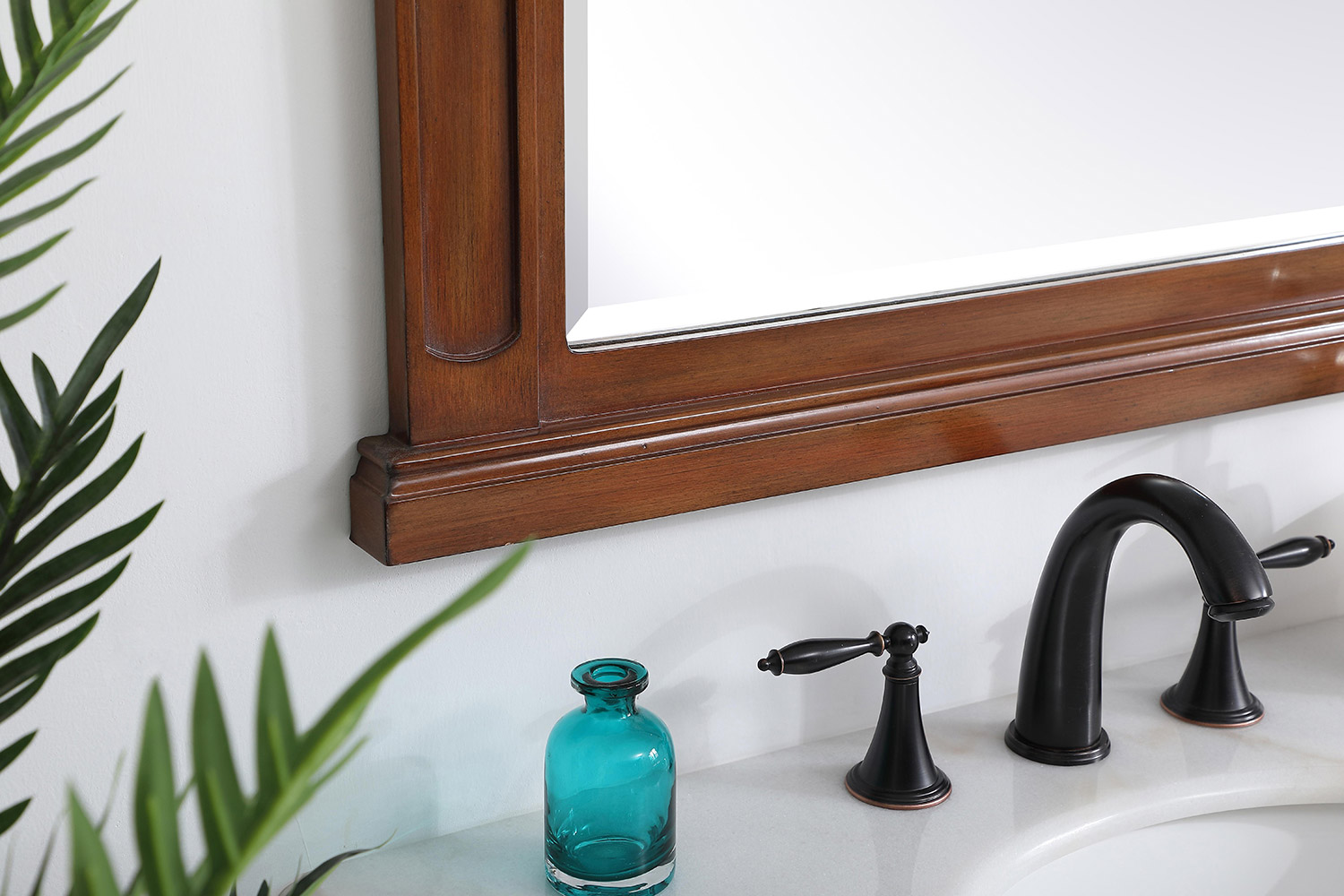 Elegant Wall Mirror - Brown, L 28" (VM32836BR)