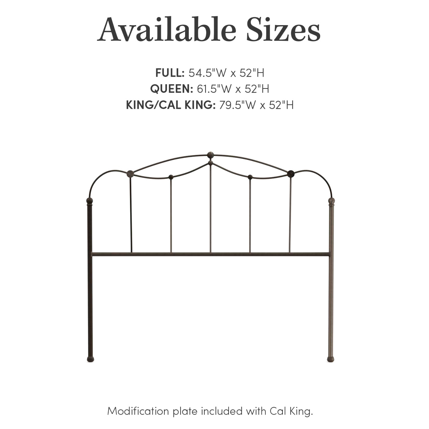 eLuxury Affinity Metal Headboard - King