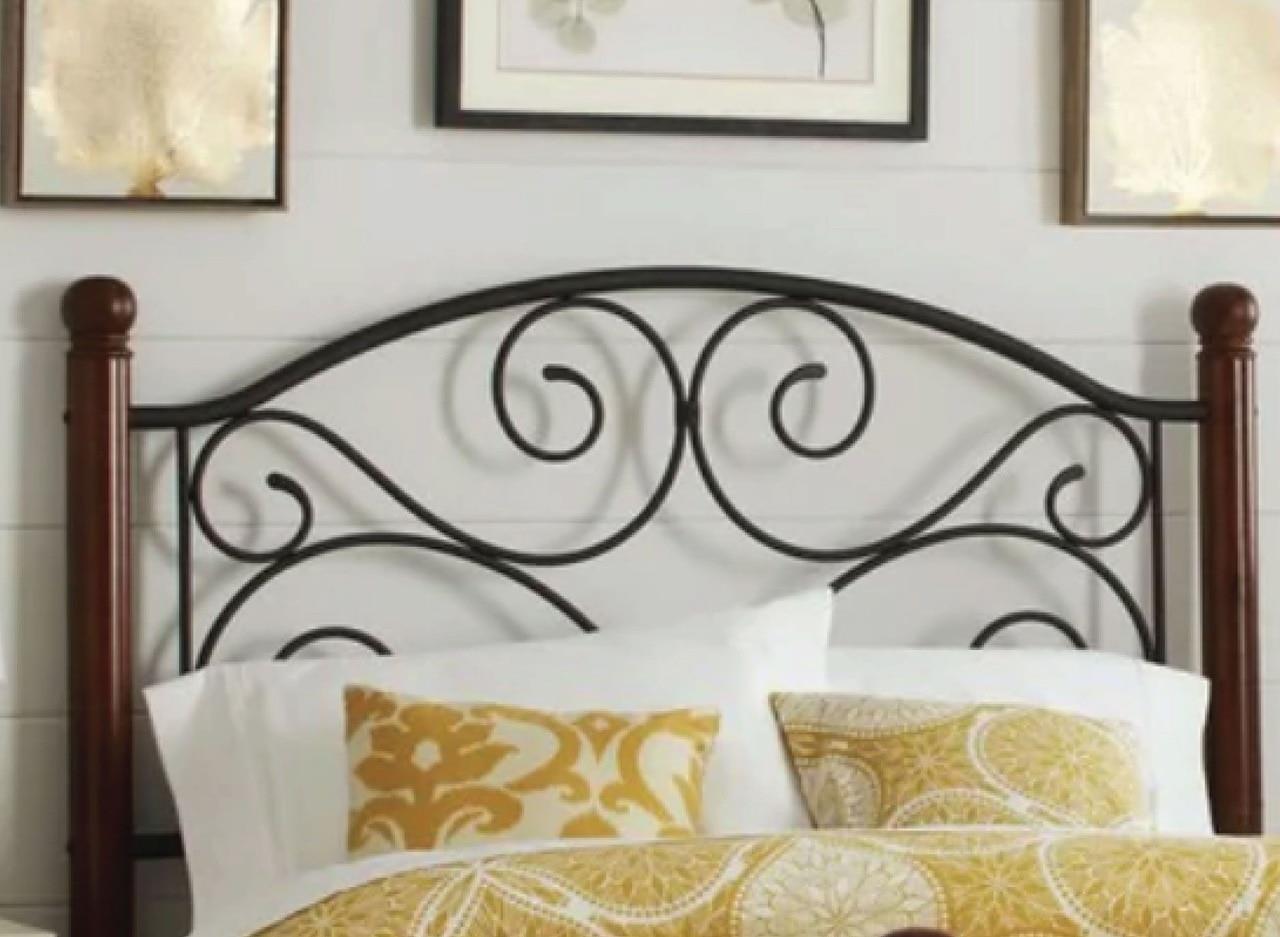 eLuxury Doral Metal and Wood Headboard - California King