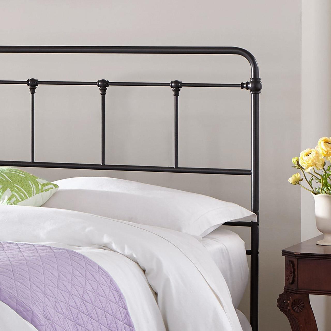 eLuxury Vintage Style Cordova Metal Bed Frame - King, Black