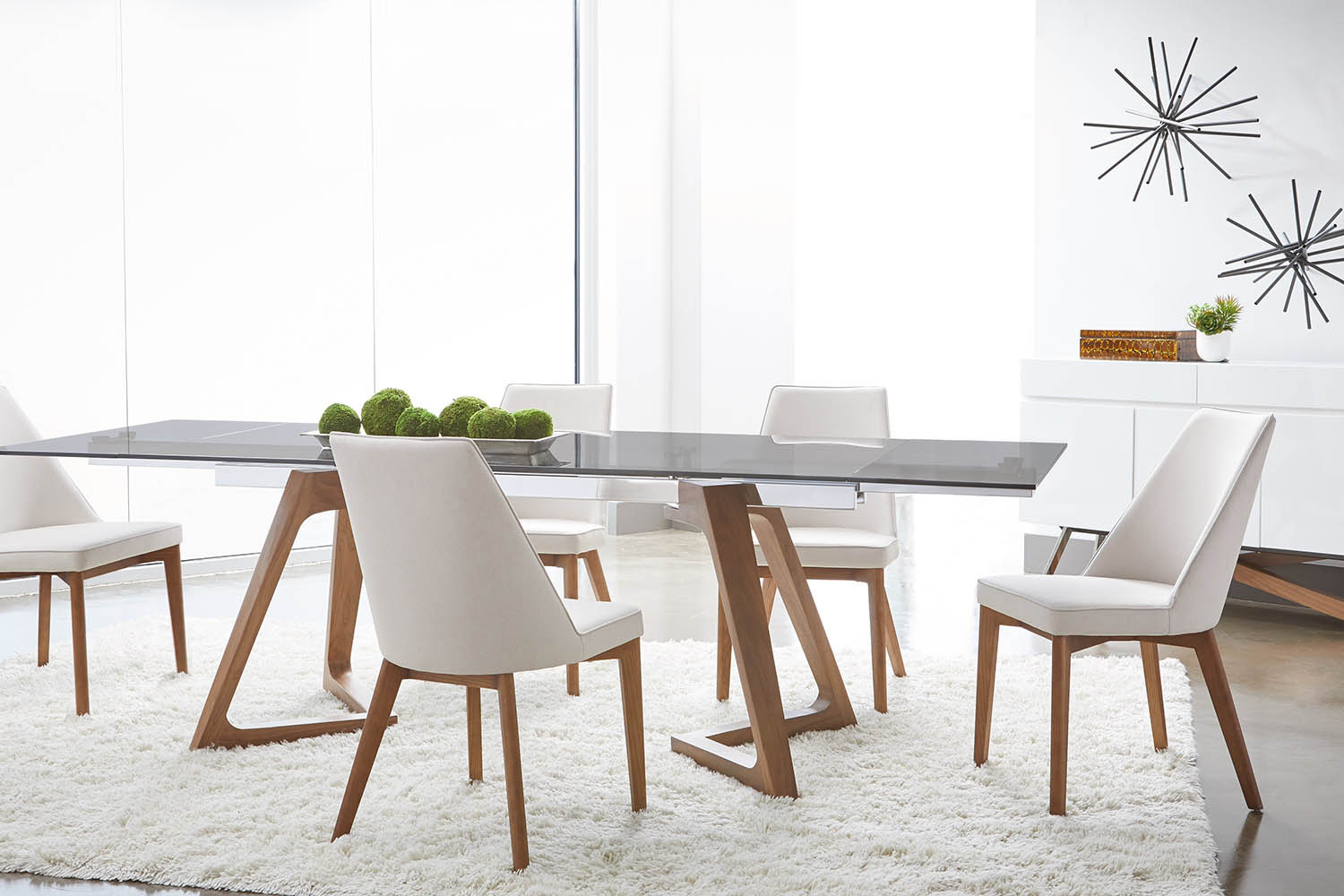 Essentials - Meridian Axel Extension Dining Table in Walnut