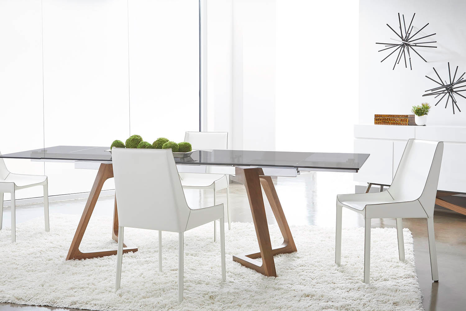 Essentials - Meridian Axel Extension Dining Table in Walnut