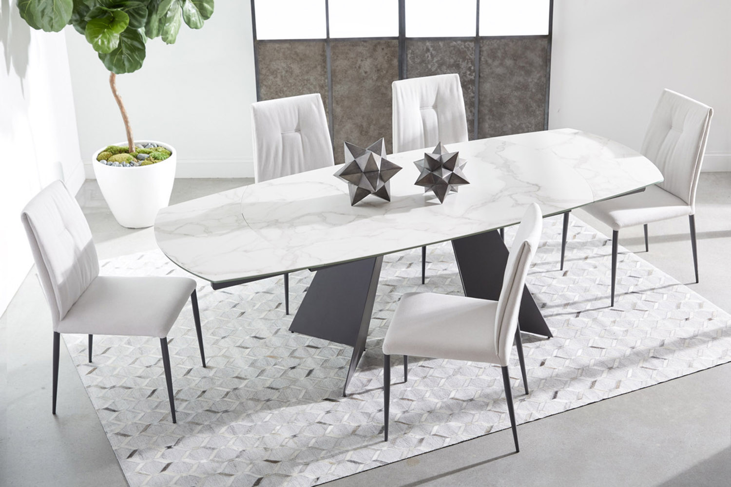 Essentials - Meridian Torque Extension Dining Table in Matte Dark Gray