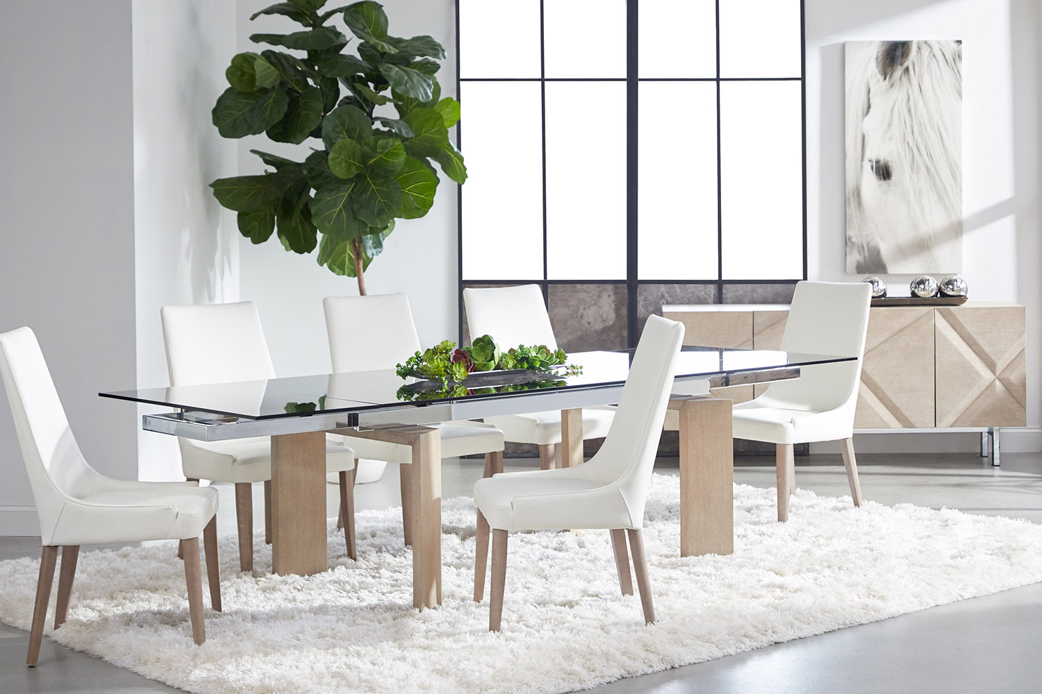 Essentials - Meridian Jett Extension Dining Table in Natural Gray