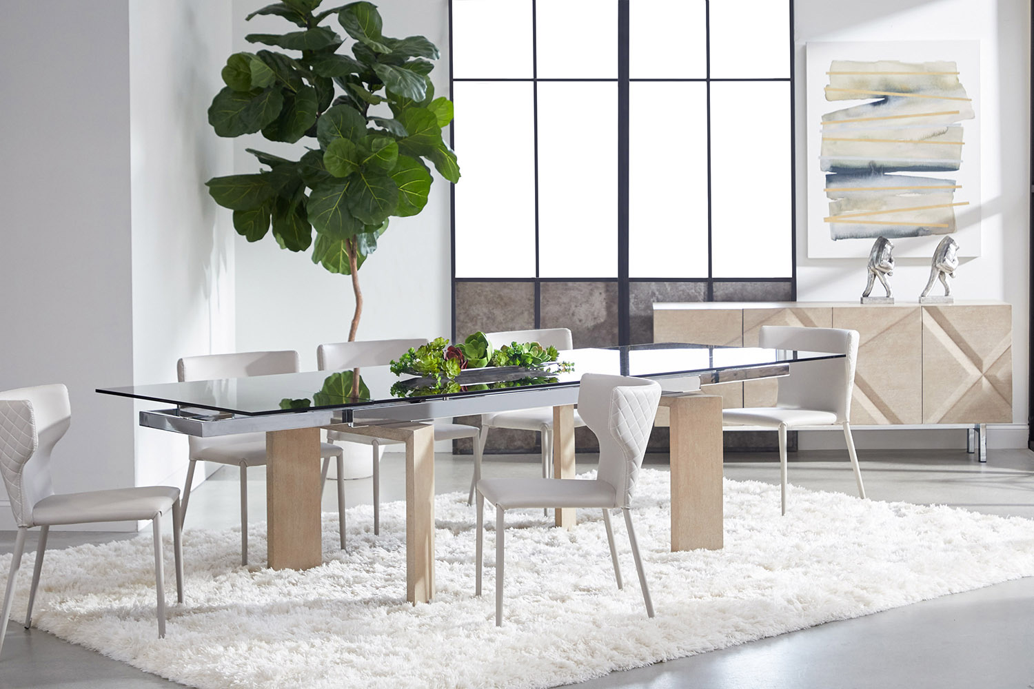 Essentials - Meridian Jett Extension Dining Table in Natural Gray