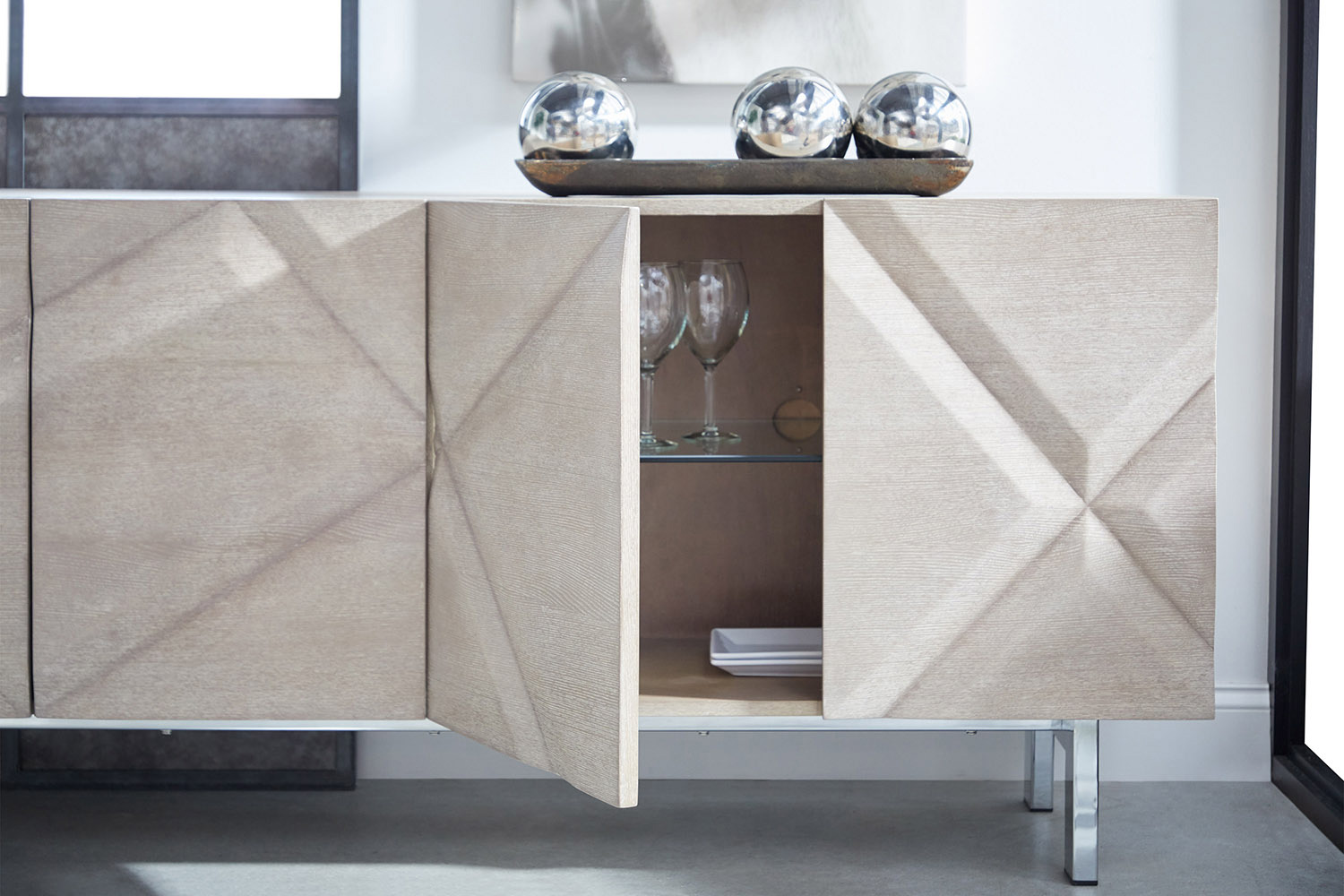 Essentials - Meridian Atticus Media Sideboard in Natural Gray