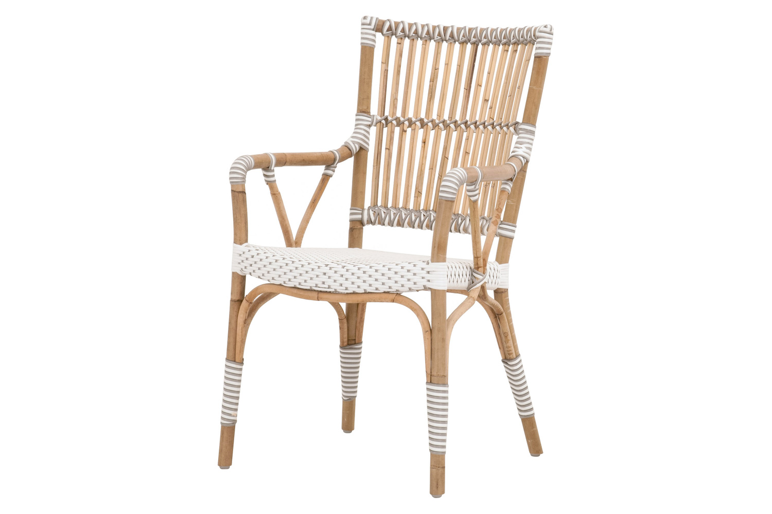 Essentials - The Hamptons Tulum Arm Chair, Set of 2 in White Stone Synthetic