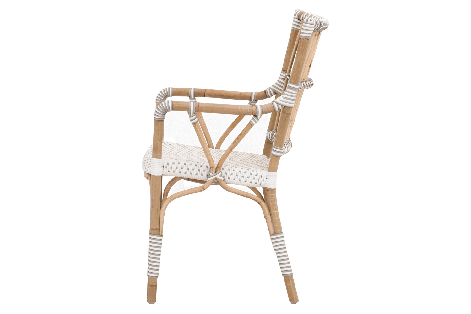 Essentials - The Hamptons Tulum Arm Chair, Set of 2 in White Stone Synthetic