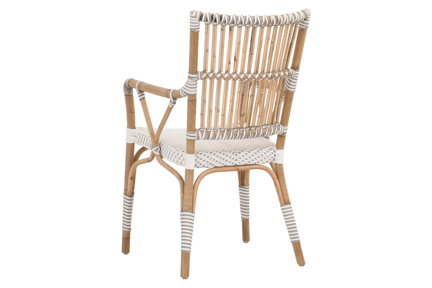 Essentials - The Hamptons Tulum Arm Chair, Set of 2 in White Stone Synthetic