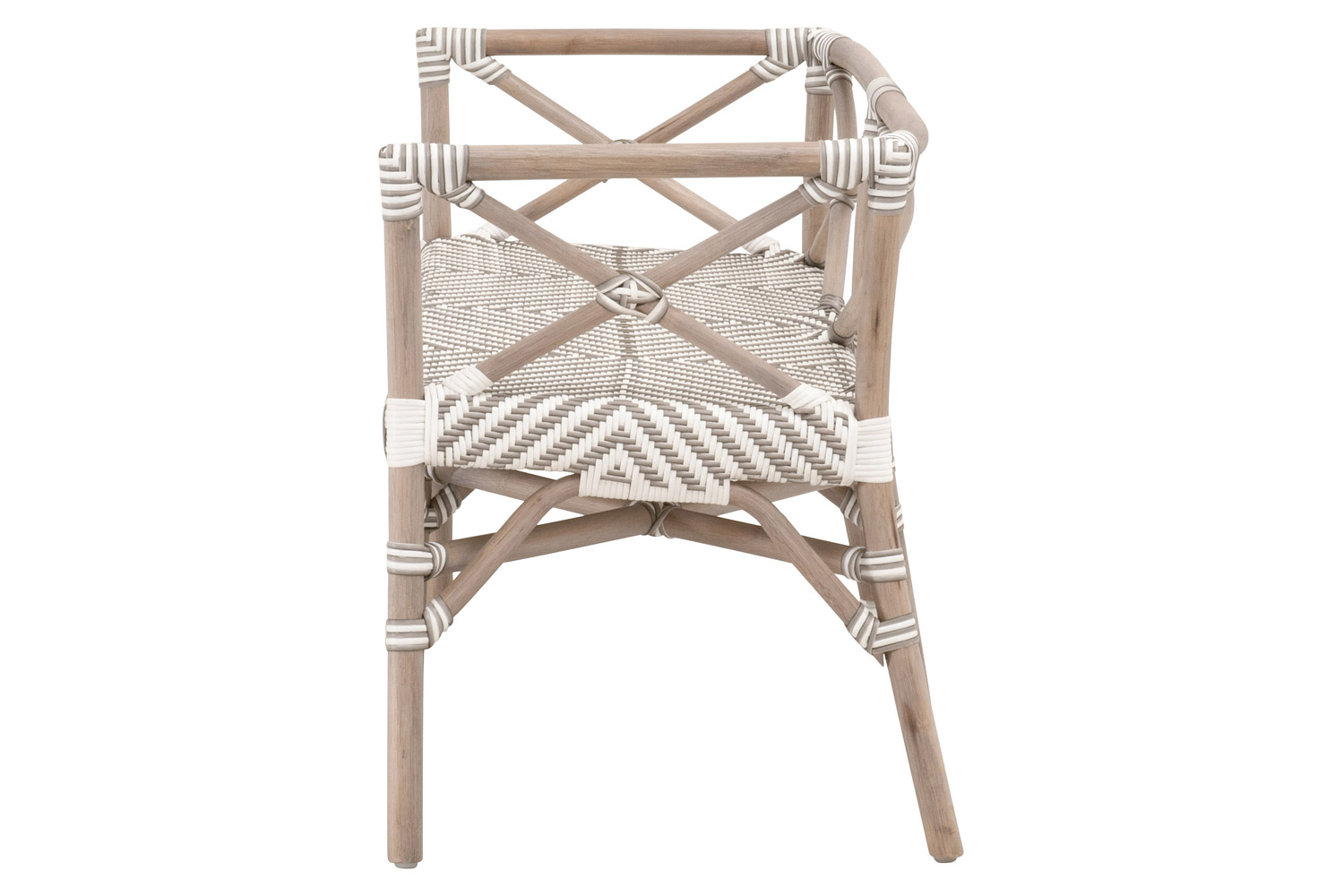 Essentials The Hamptons Palisades Bench - Matte Gray Rattan