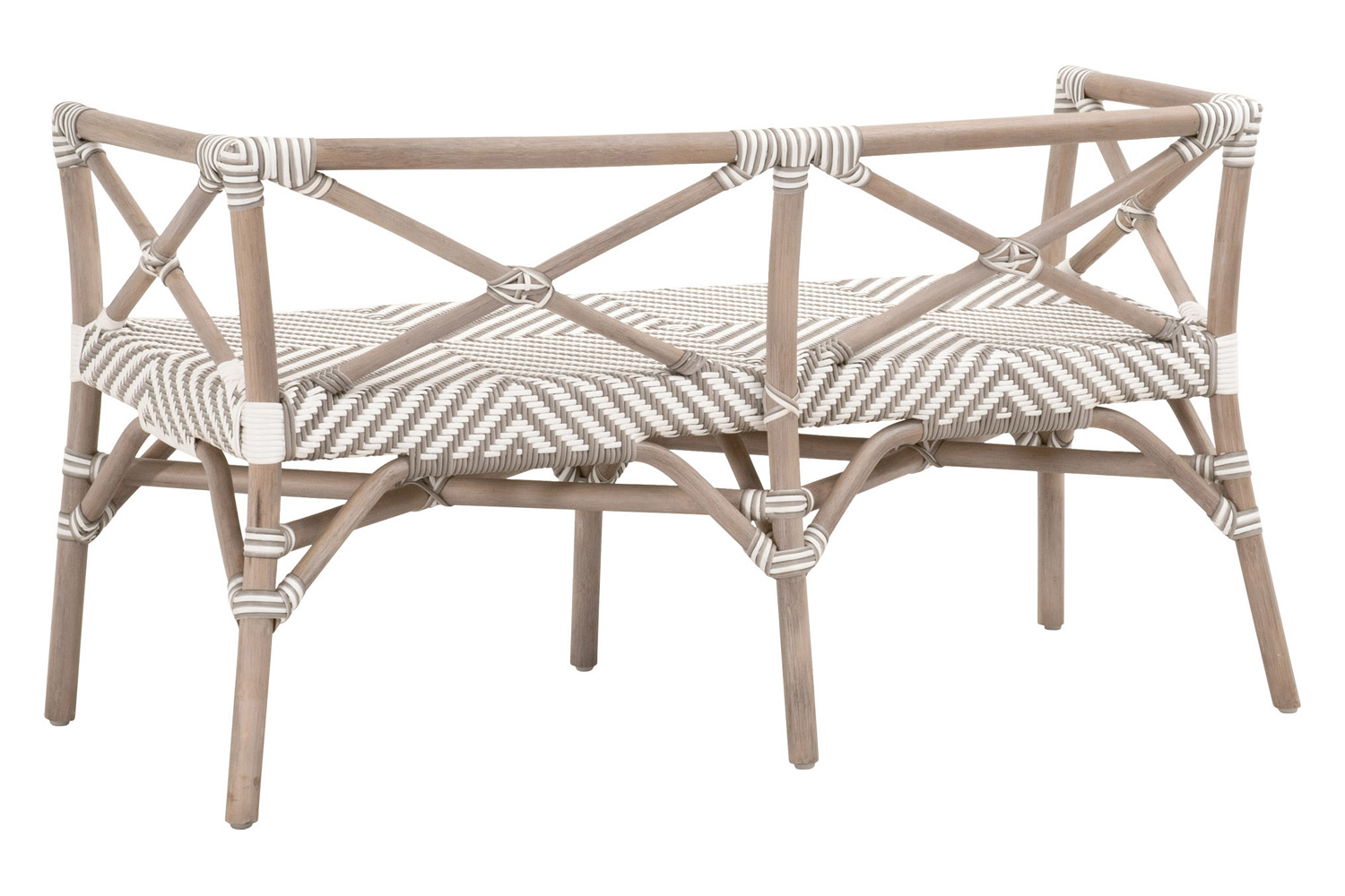 Essentials The Hamptons Palisades Bench - Matte Gray Rattan