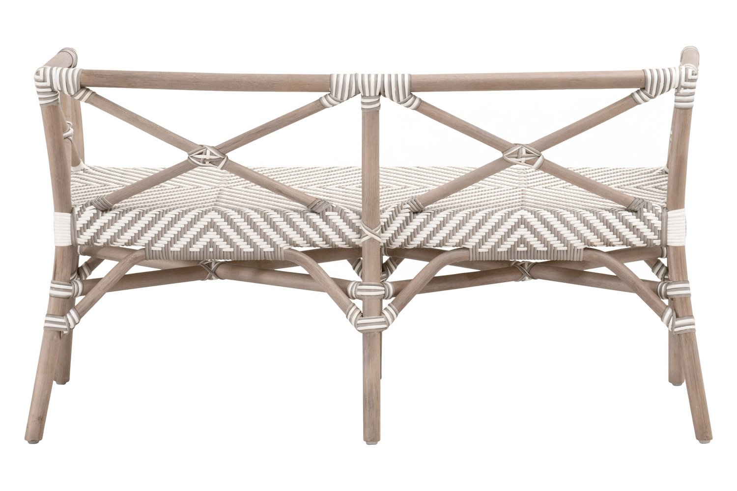 Essentials The Hamptons Palisades Bench - Matte Gray Rattan