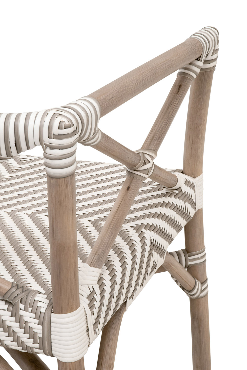 Essentials The Hamptons Palisades Bench - Matte Gray Rattan