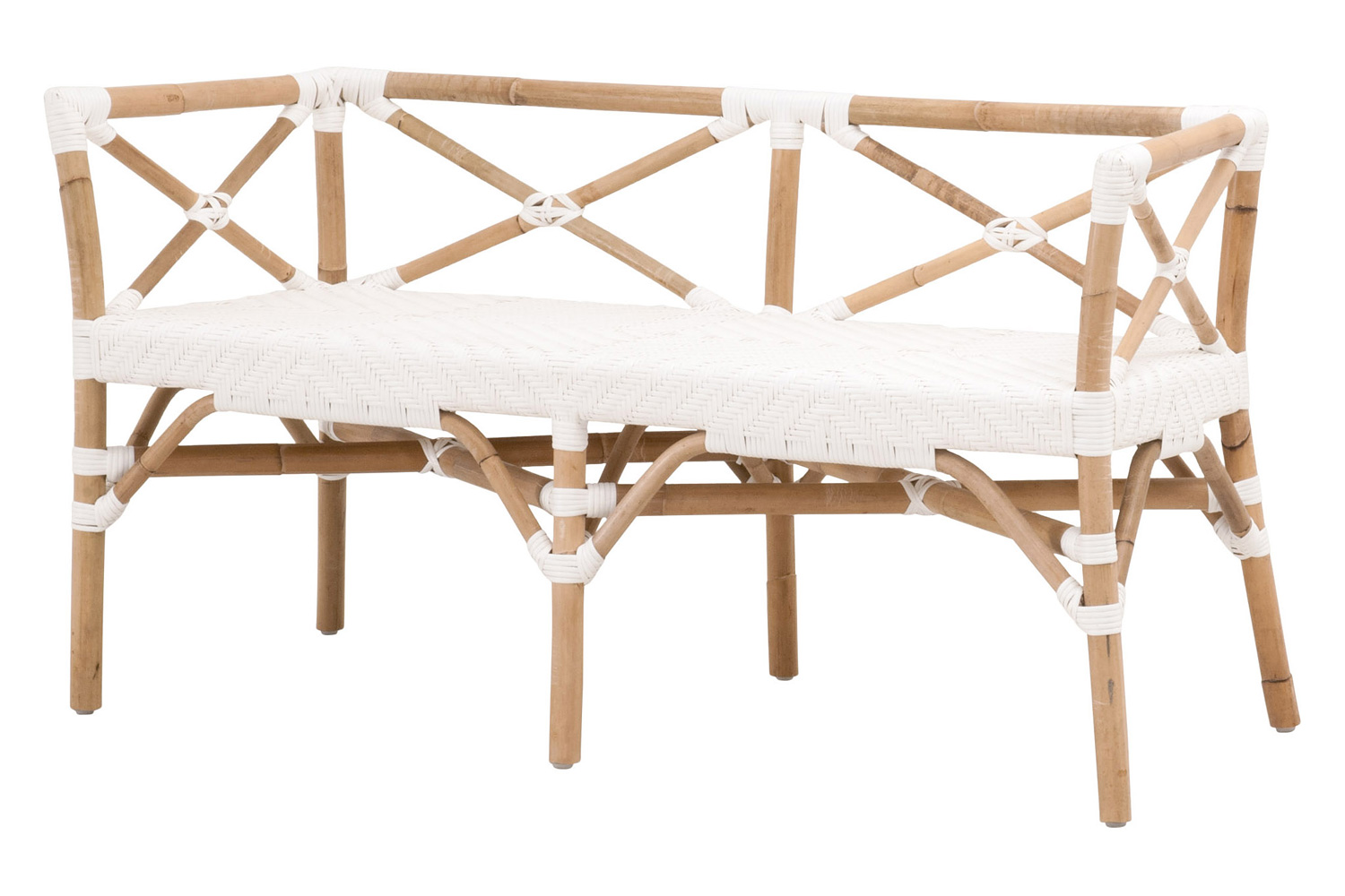 Essentials The Hamptons Palisades Bench - Natural Rattan