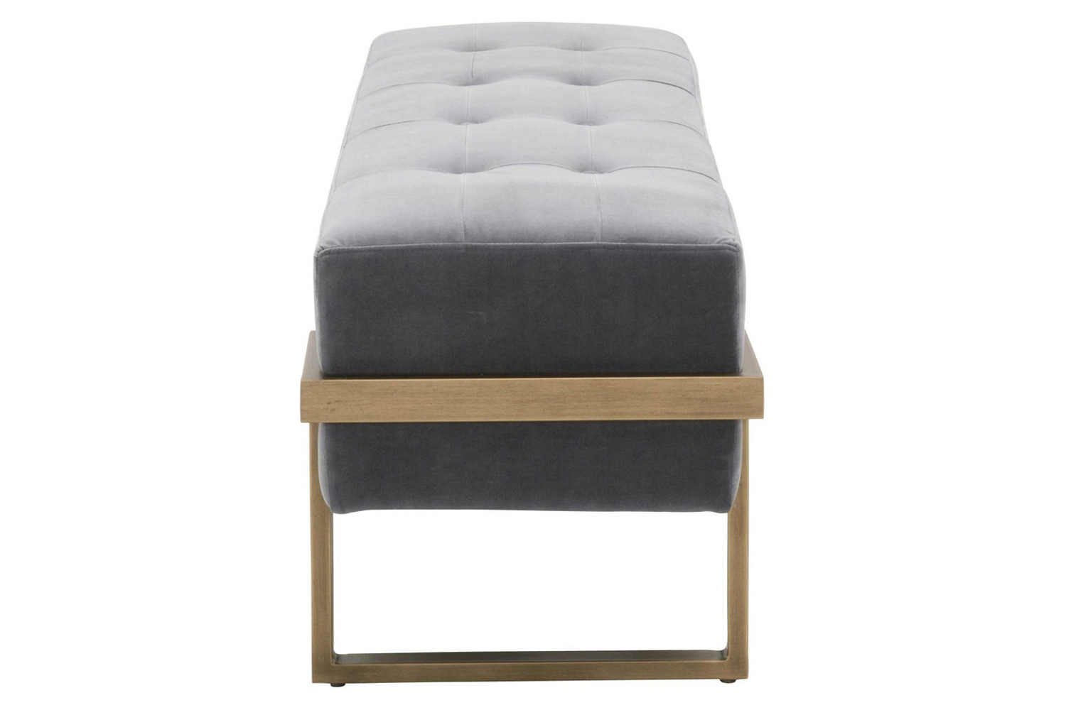 Essentials - District Fiona Upholstered Bench in Blush Gray Velvet