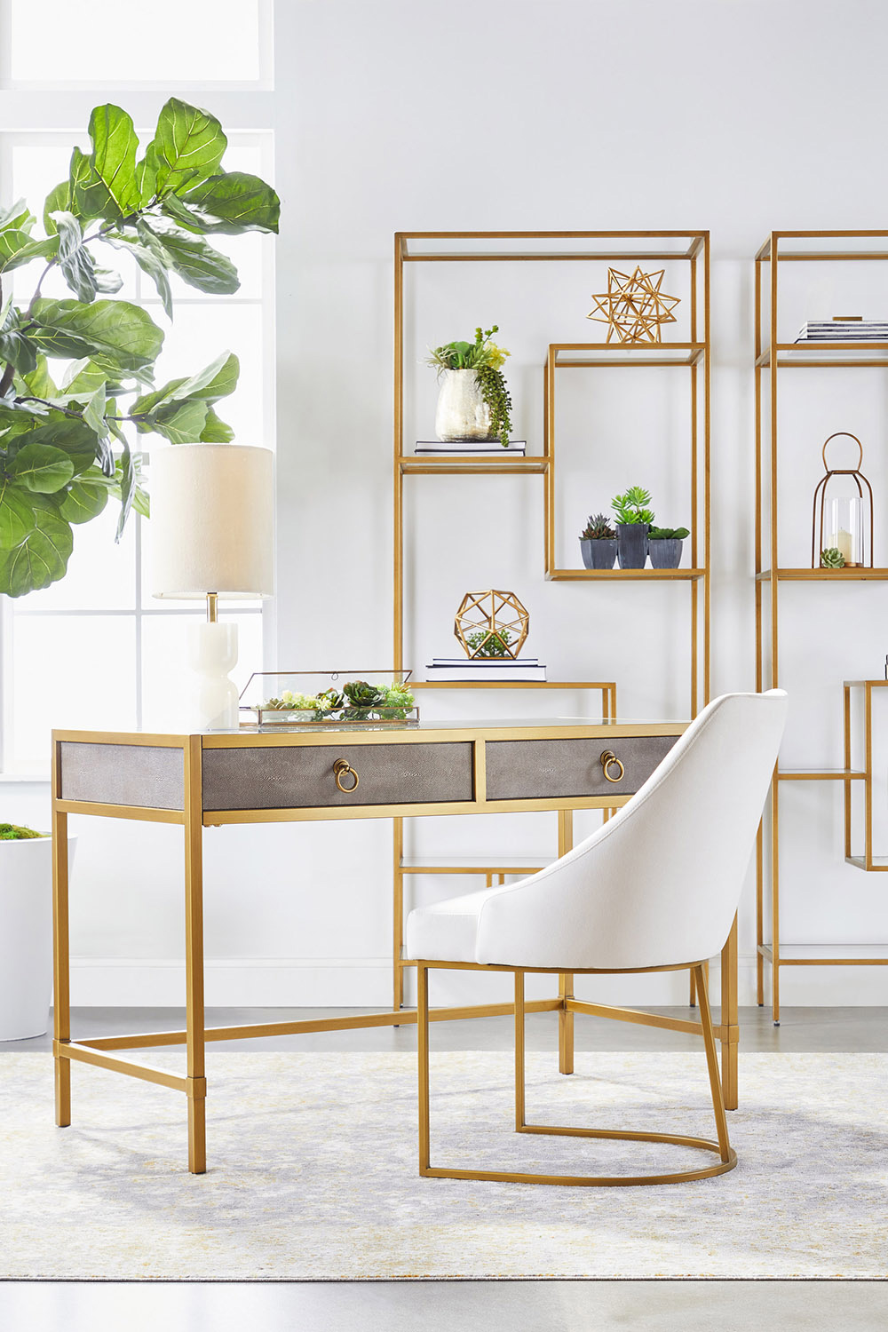 Essentials - District Beakman Bookcase in Brass