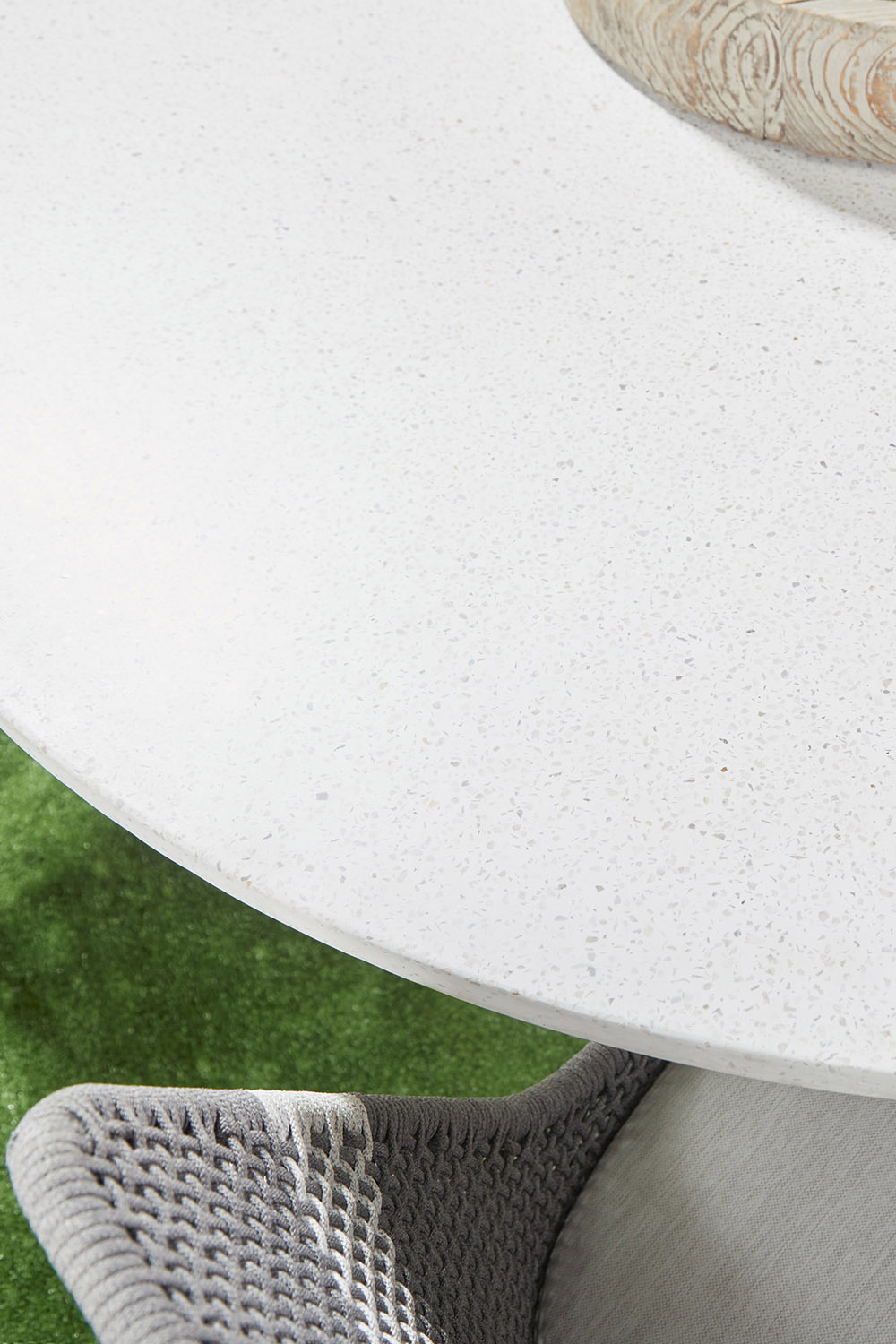 Essentials - District Monterey 55" Round Dining Table in Ivory Terrazzo Concrete