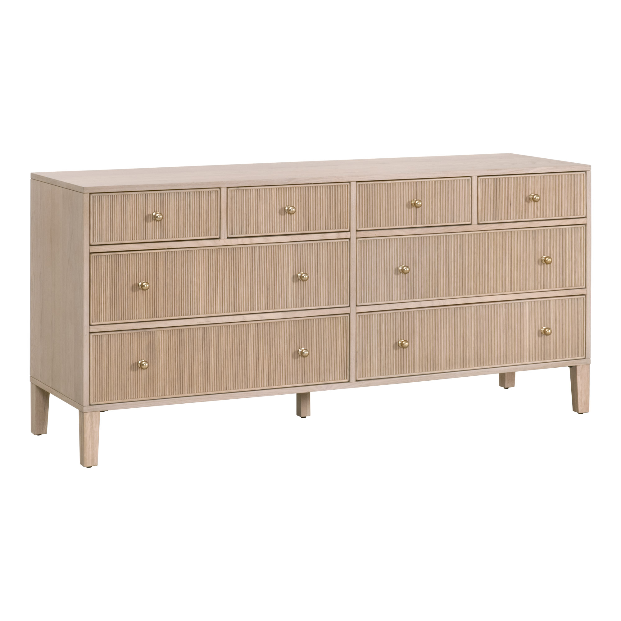 Essentials - Highland 8-Drawer Double Dresser in Natural Oak