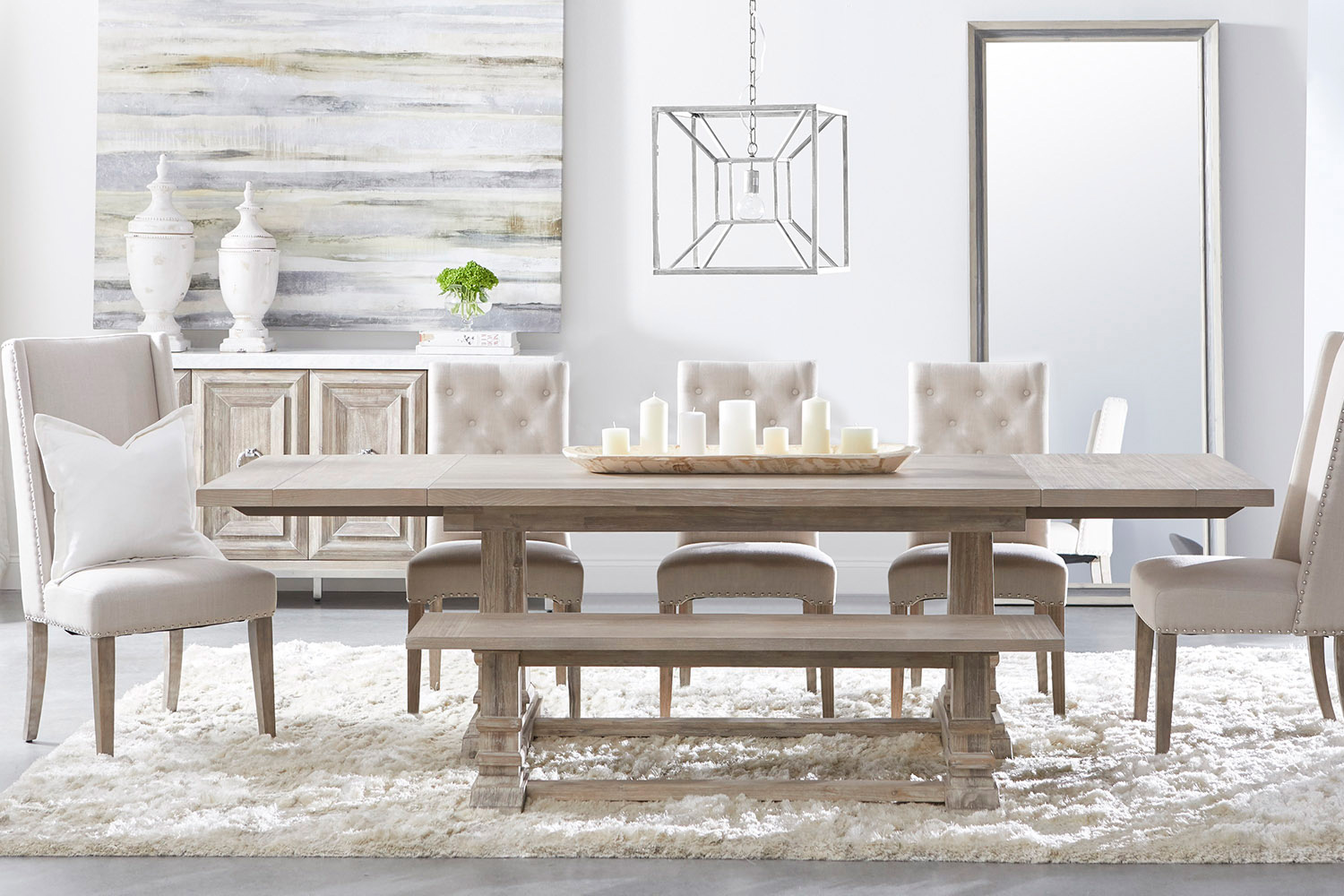 Essentials - Traditions Hudson Extension Dining Table in Natural Gray