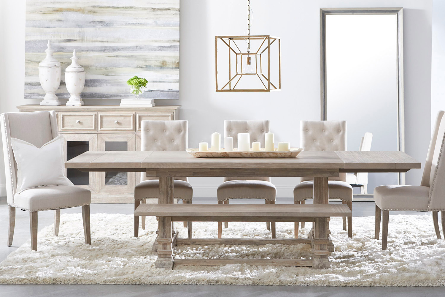 Essentials - Traditions Hudson Extension Dining Table in Natural Gray