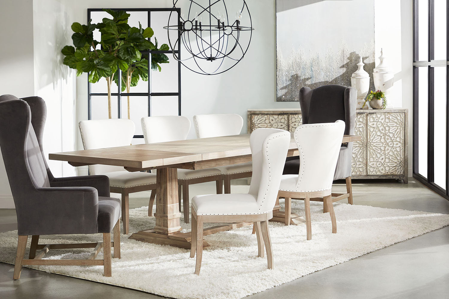 Essentials - Traditions Hudson Extension Dining Table in Natural Gray