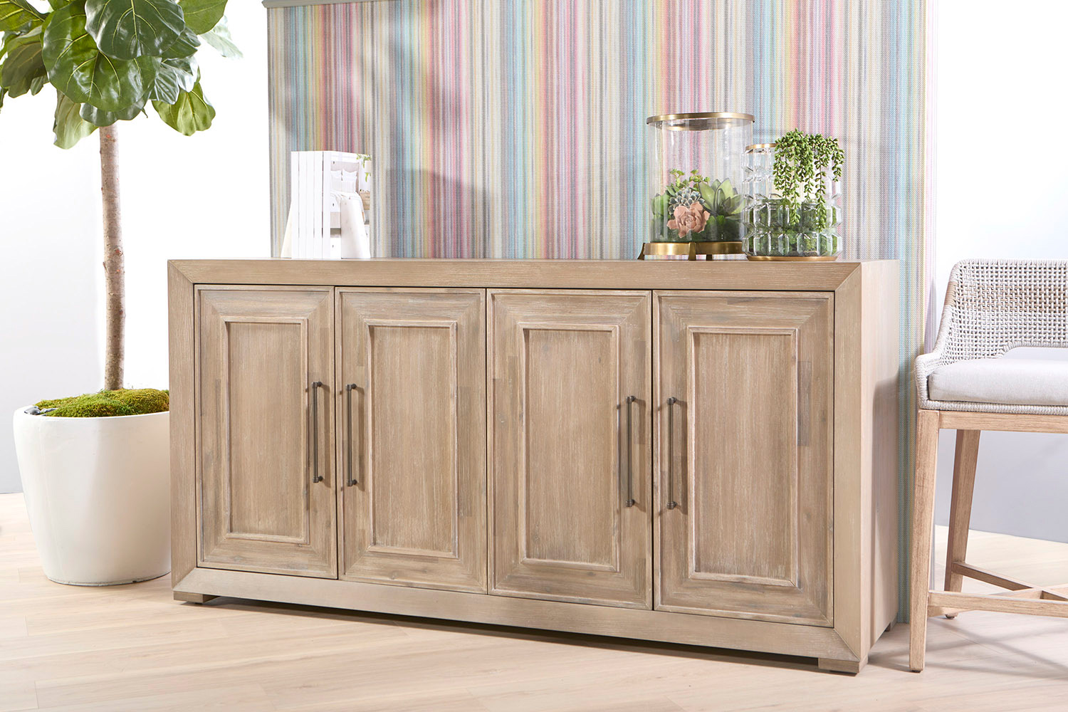 Essentials - Traditions Hunter Media Sideboard in Natural Gray