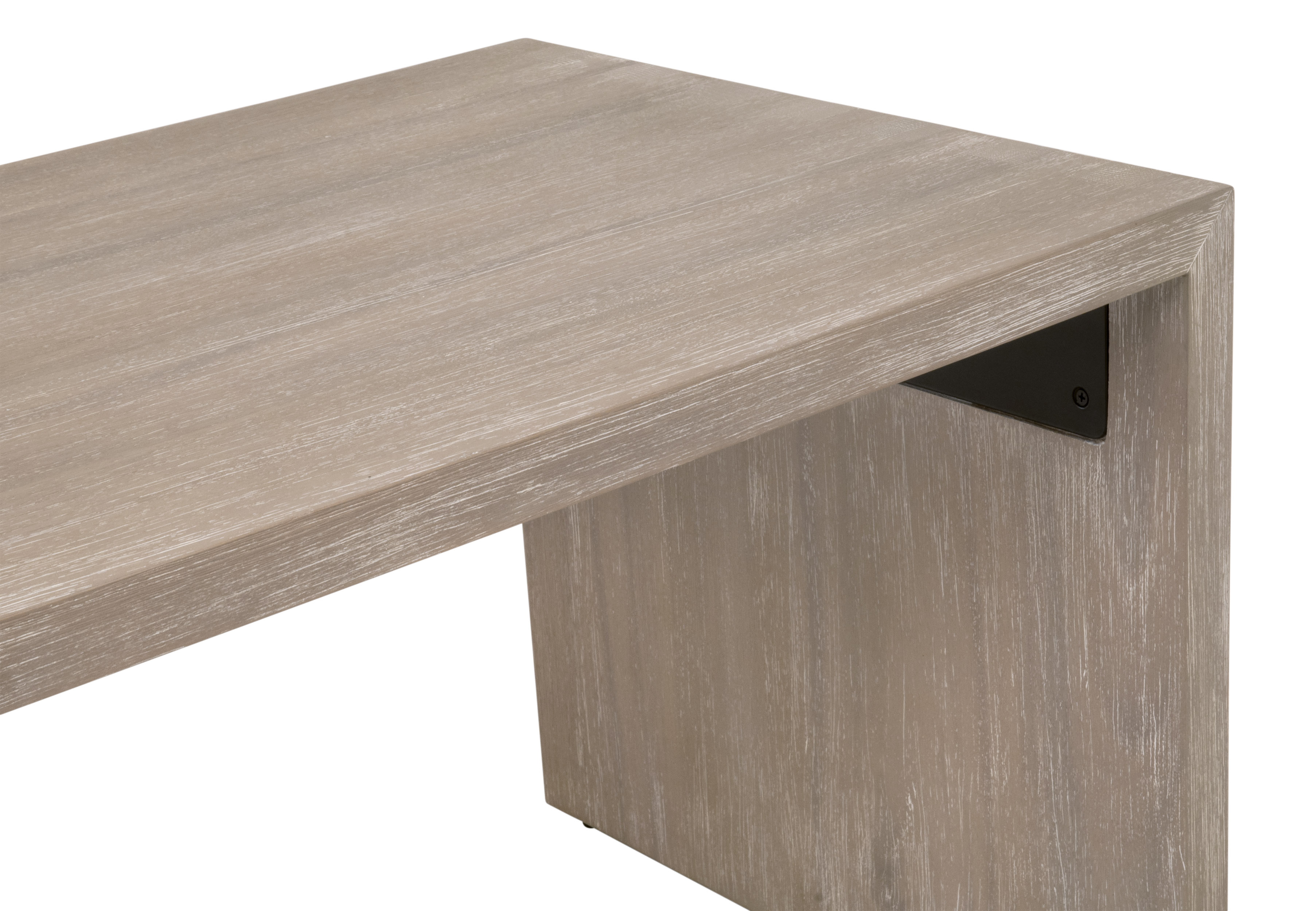 Essentials - Traditions Dovetail Upholstered Coffee Table in LiveSmart Gellar-Linen, Natural Gray Acacia