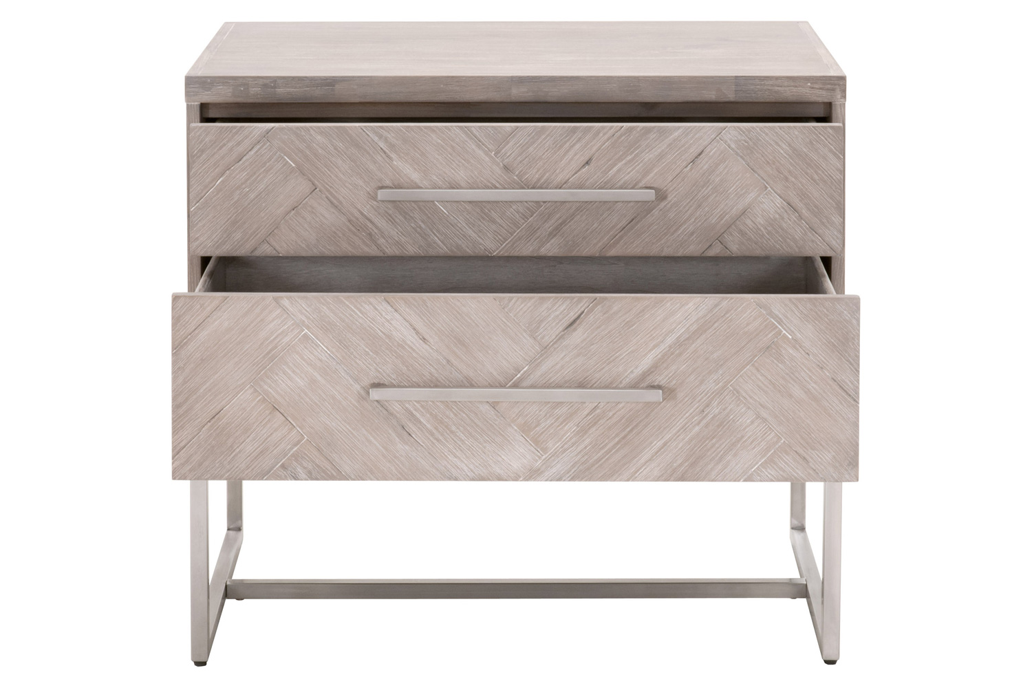 Essentials Traditions Mosaic 2-Drawer Nightstand - Natural Gray