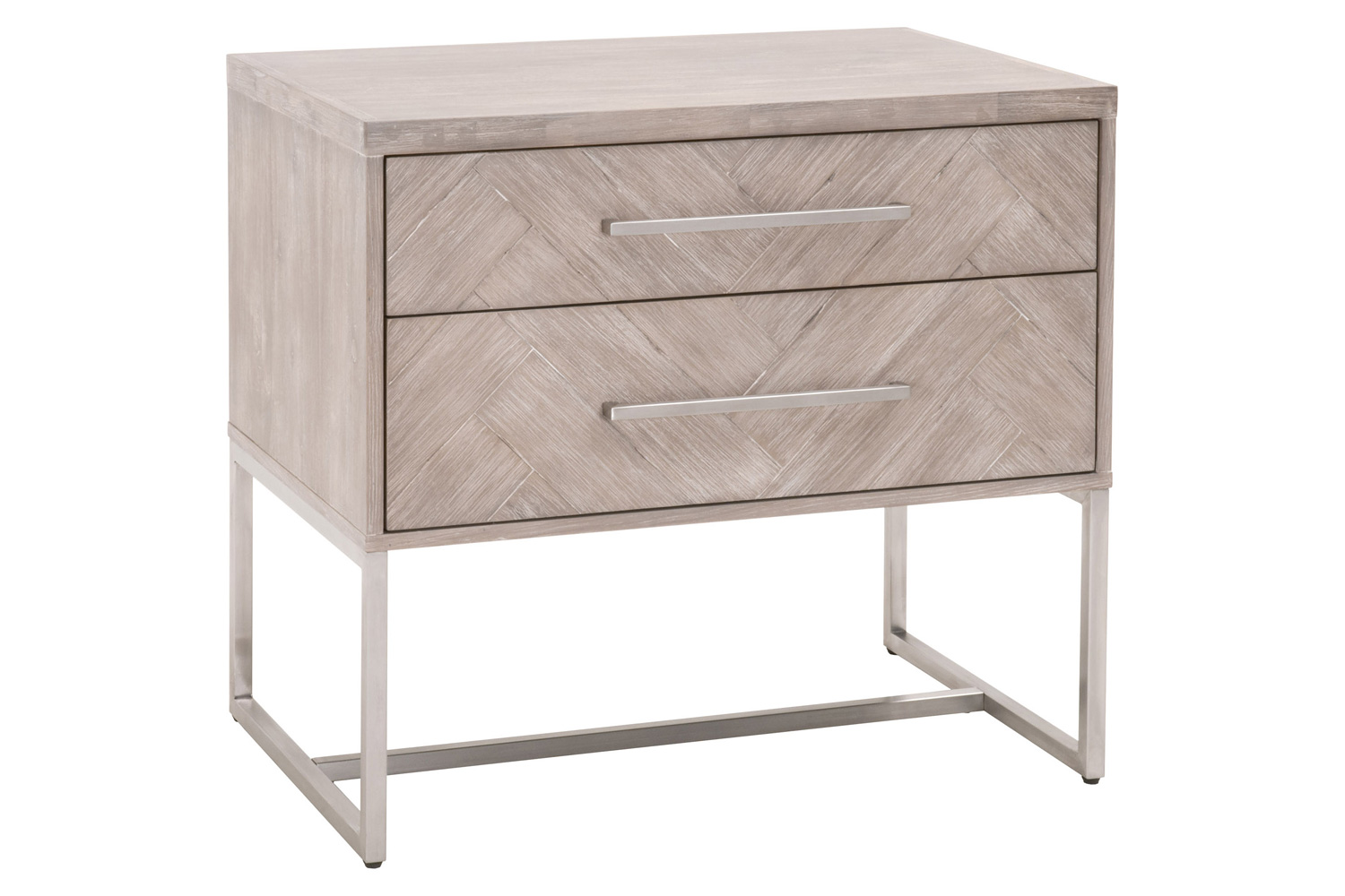 Essentials Traditions Mosaic 2-Drawer Nightstand - Natural Gray