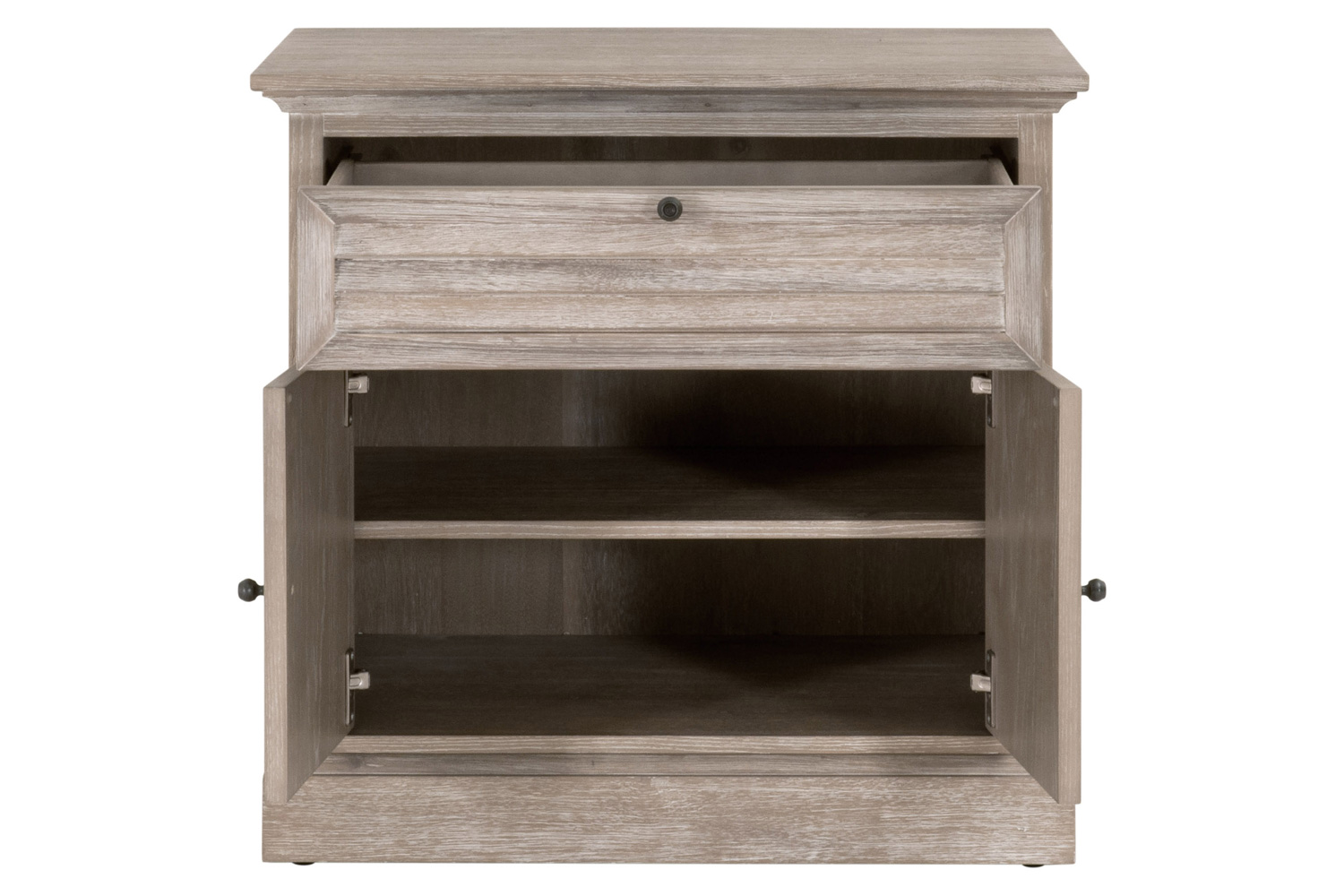 Essentials - Traditions Eden 1-Drawer 2-Door Nightstand in Natural Gray Acacia