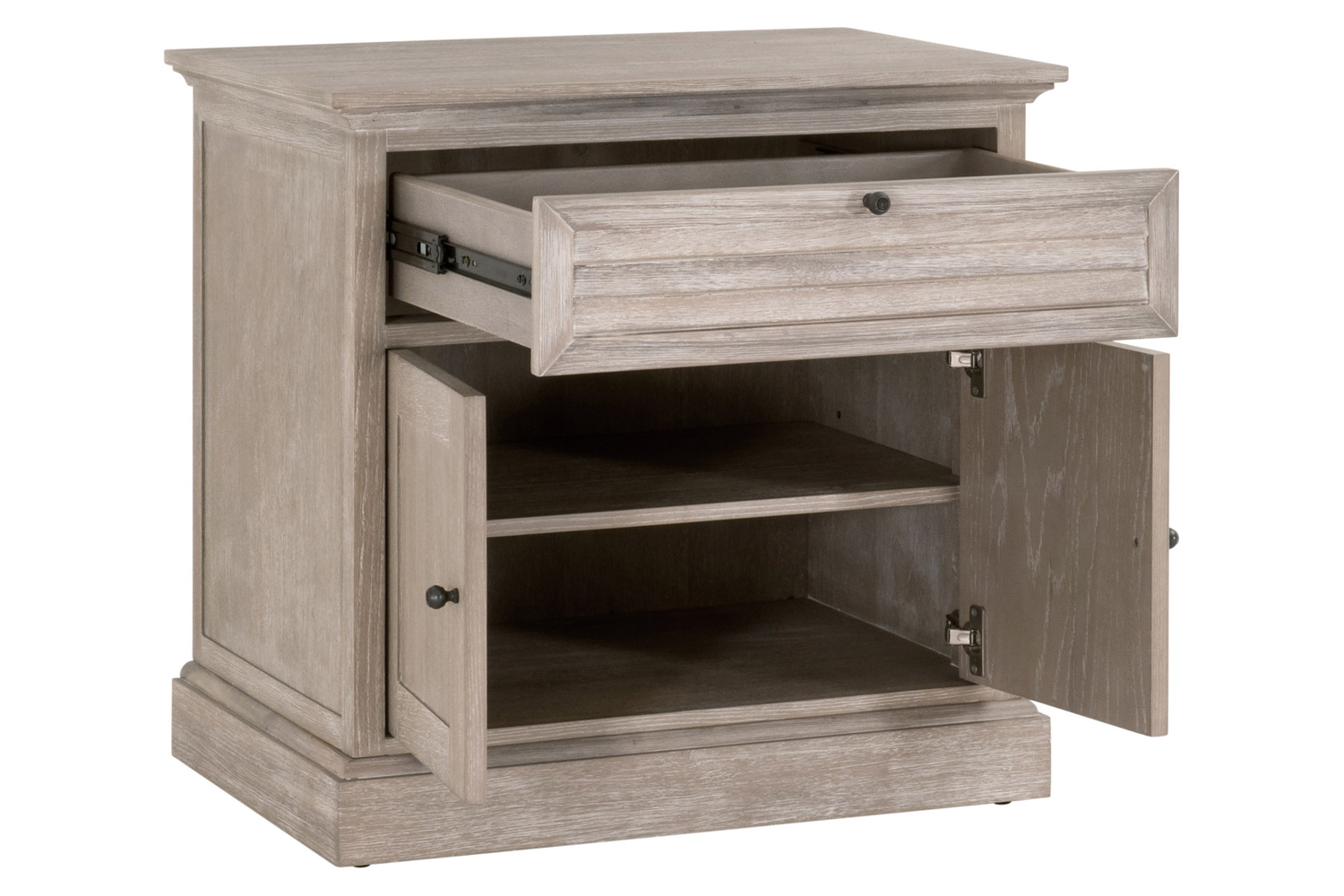 Essentials - Traditions Eden 1-Drawer 2-Door Nightstand in Natural Gray Acacia