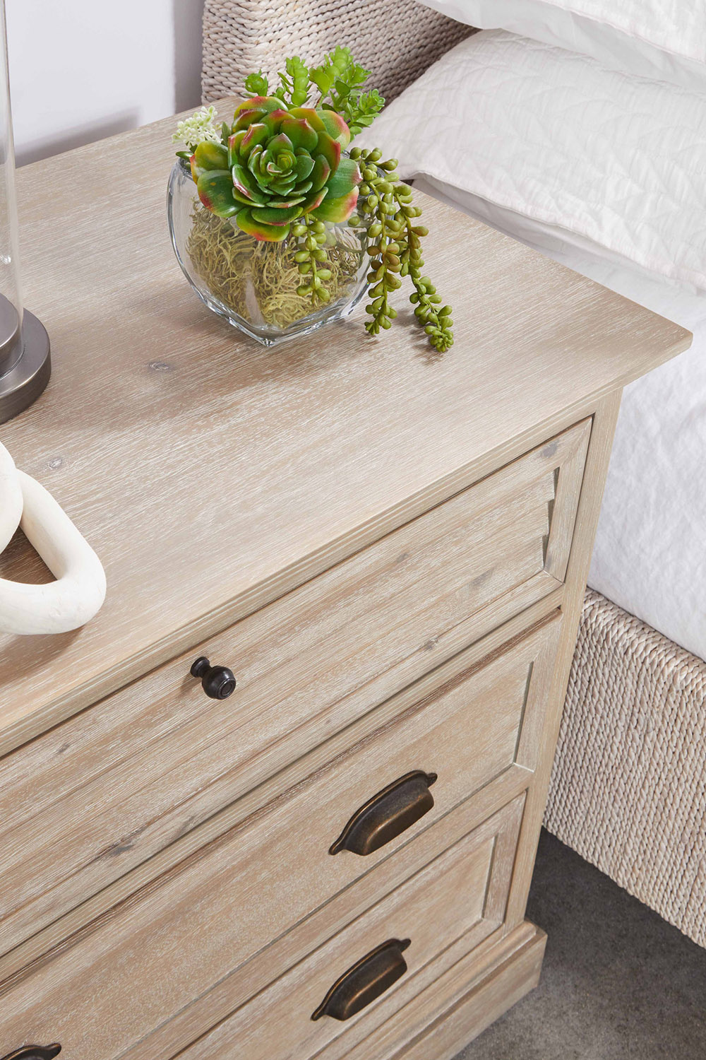 Essentials - Traditions Eden 3-Drawer Nightstand in Natural Gray Acacia