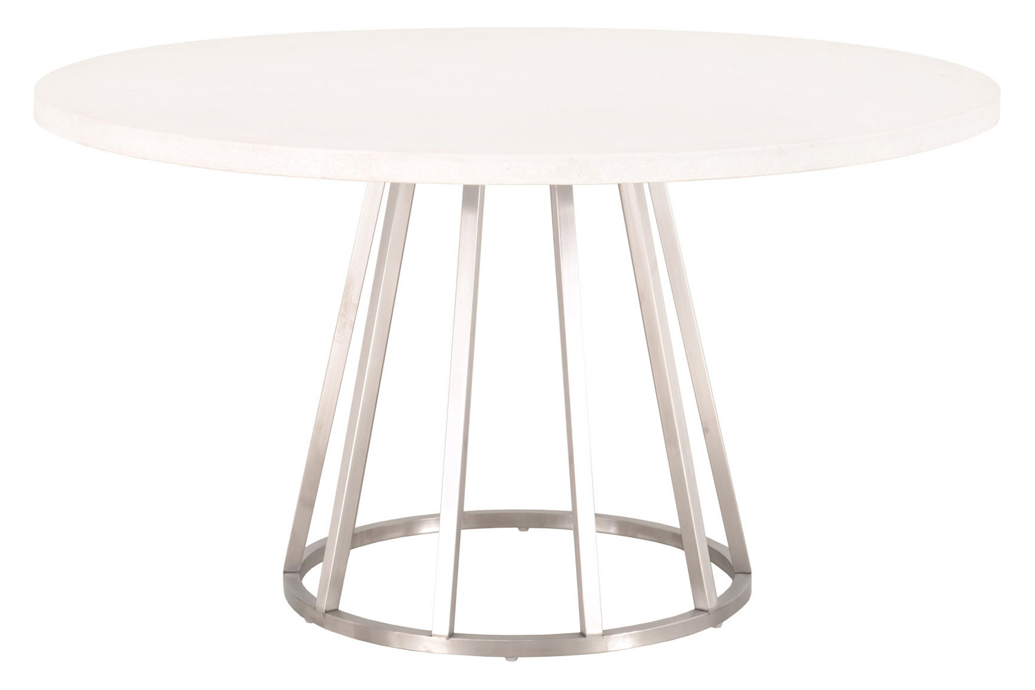 Essentials Traditions Turino 54" Round Dining Table Concrete Top - White Concrete