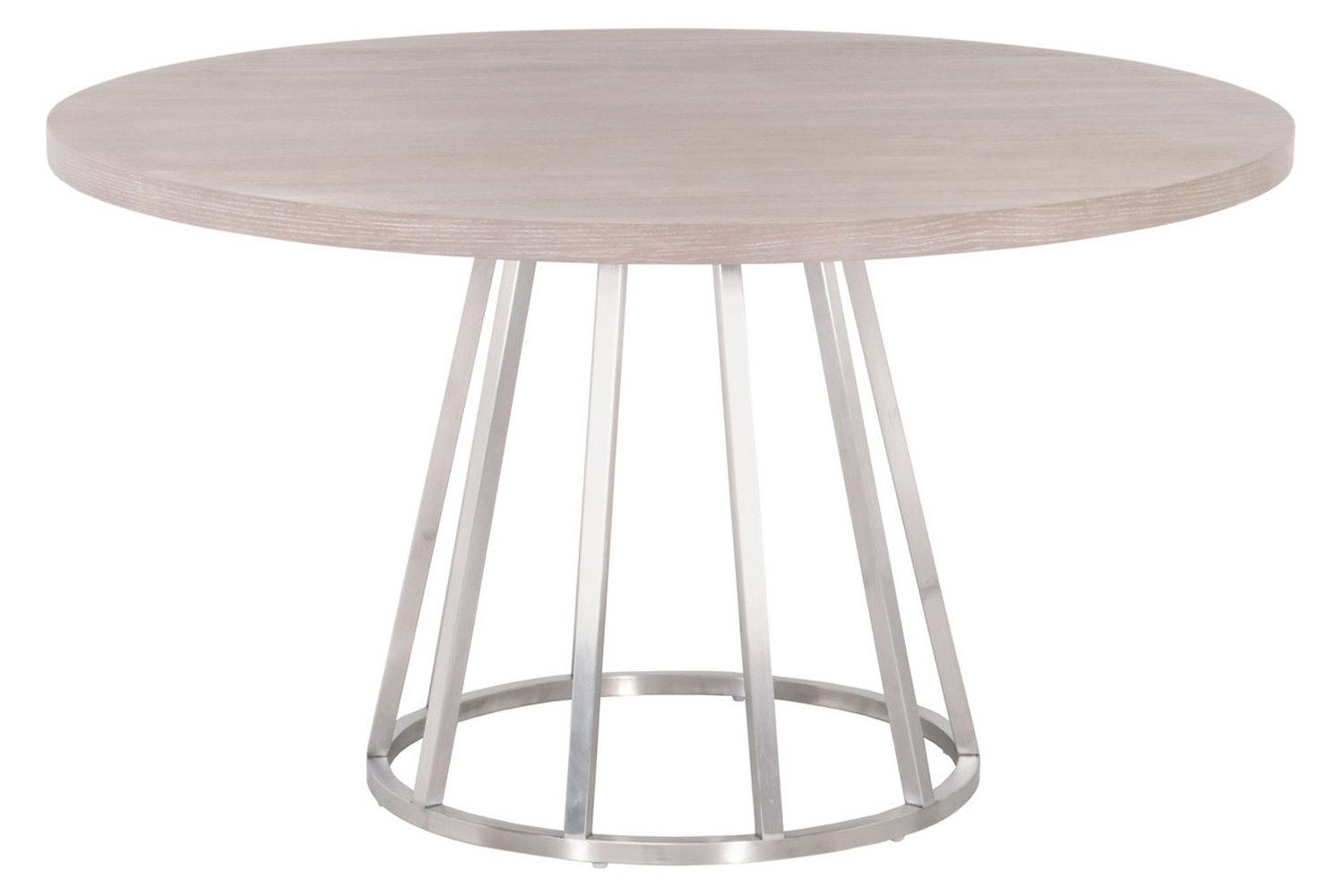 Essentials Traditions Turino 54" Round Dining Table Wood Top - Natural Gray