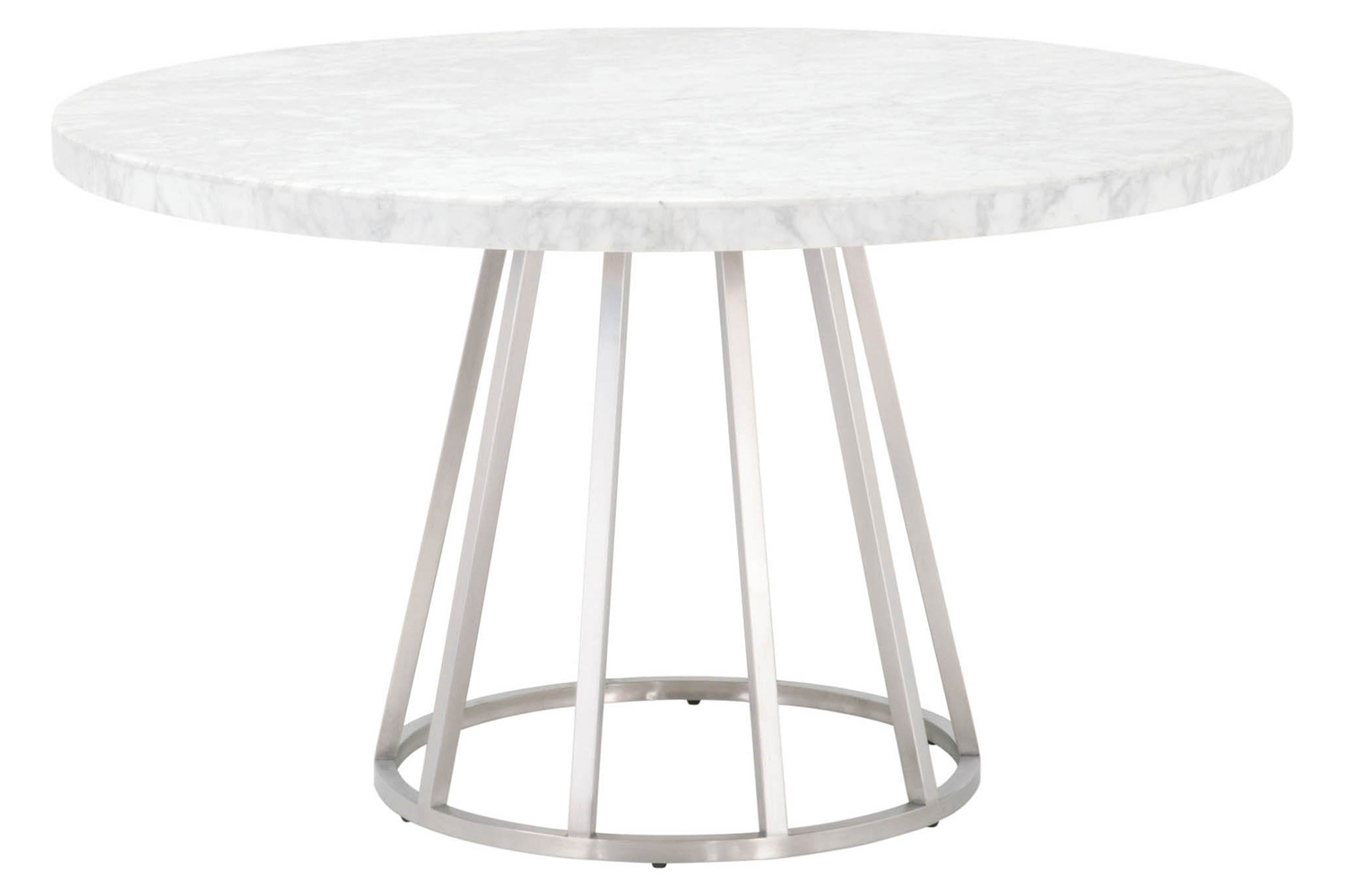 Essentials Traditions Turino 54" Round Dining Table Carrera Top - White Carrera Marble