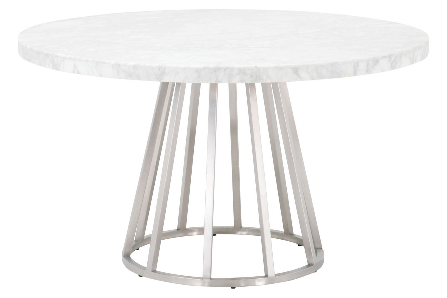 Essentials Traditions Turino 54" Round Dining Table Carrera Top - White Carrera Marble