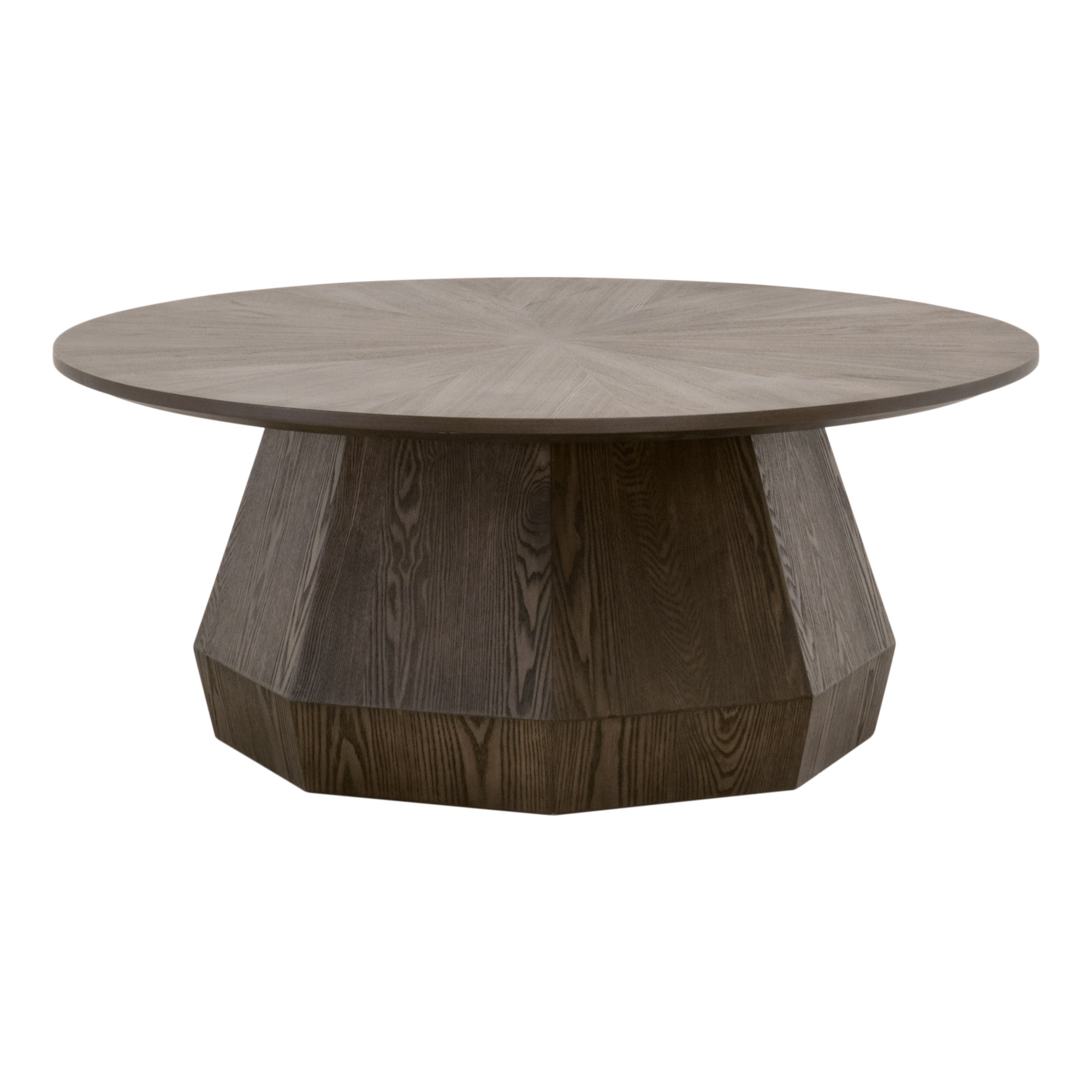 Essentials Coulter Round Coffee Table - Burnished Brown Ash