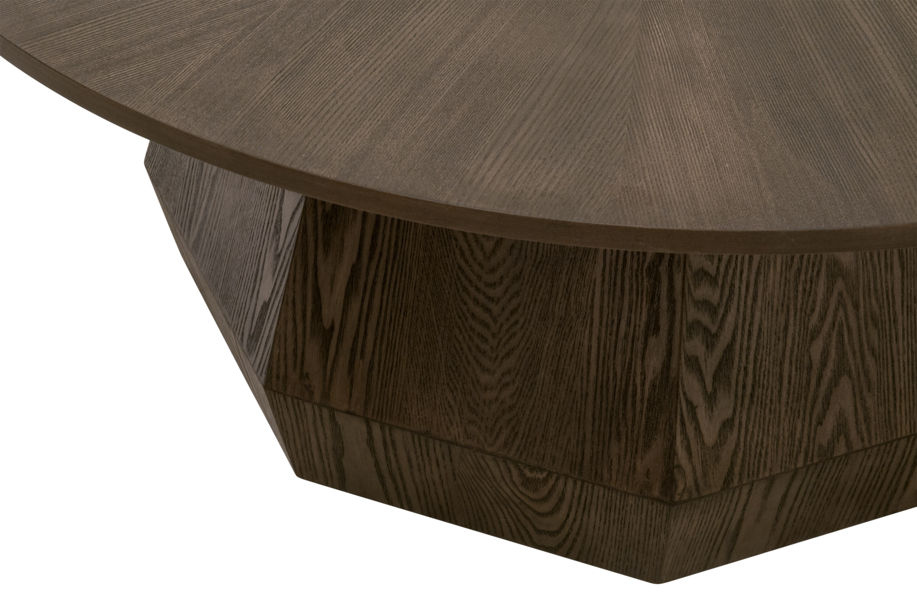 Essentials Coulter Round Coffee Table - Burnished Brown Ash