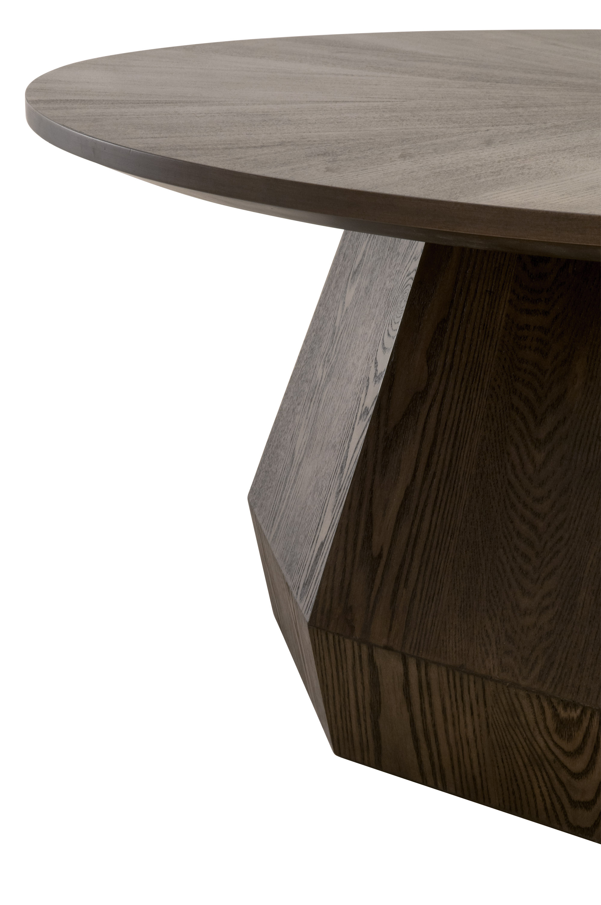 Essentials Coulter Round Coffee Table - Burnished Brown Ash