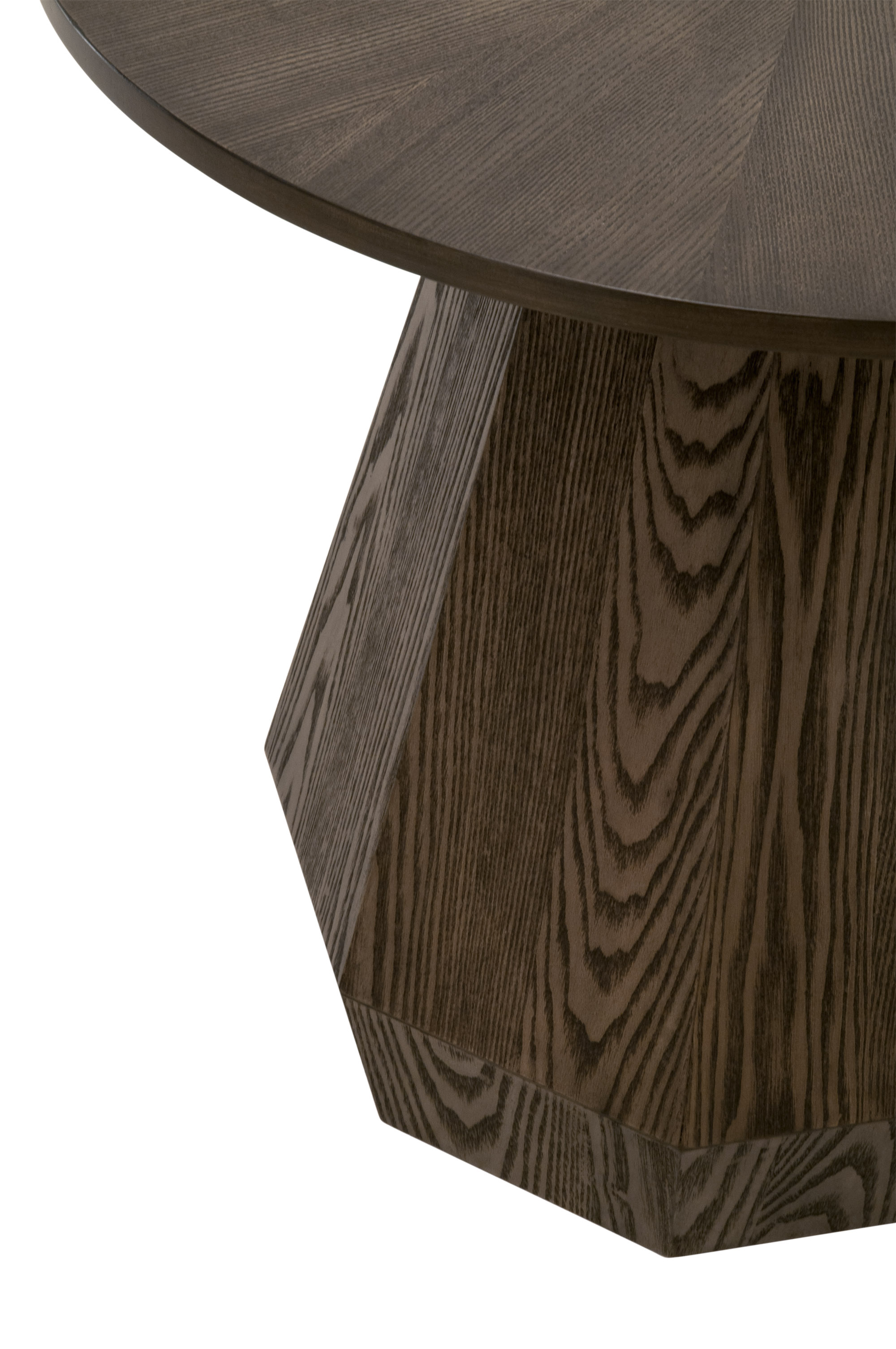 Essentials Coulter Round End Table - Burnished Brown Ash