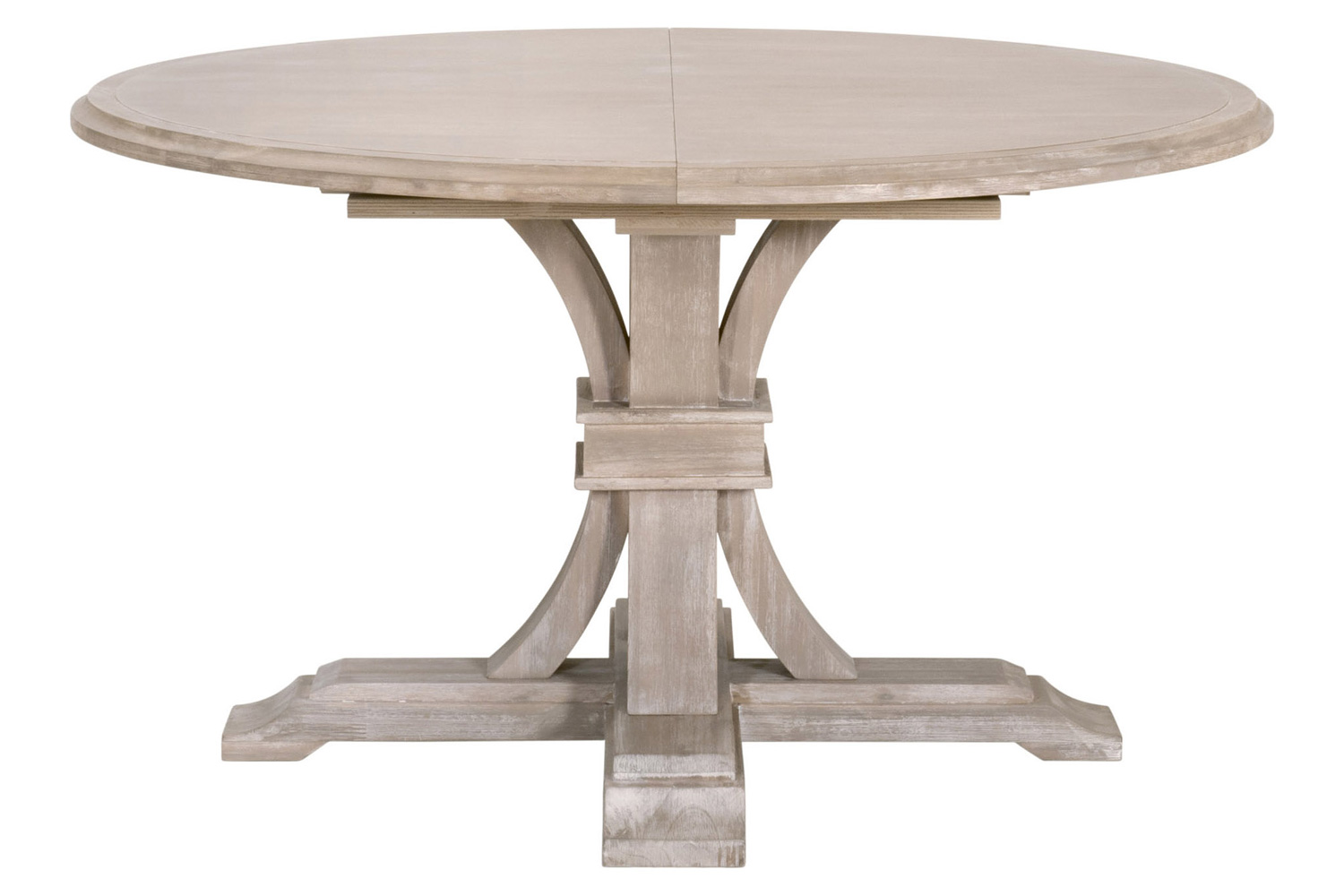 Essentials Traditions Devon 54" Round Extension Dining Table - Natural Gray