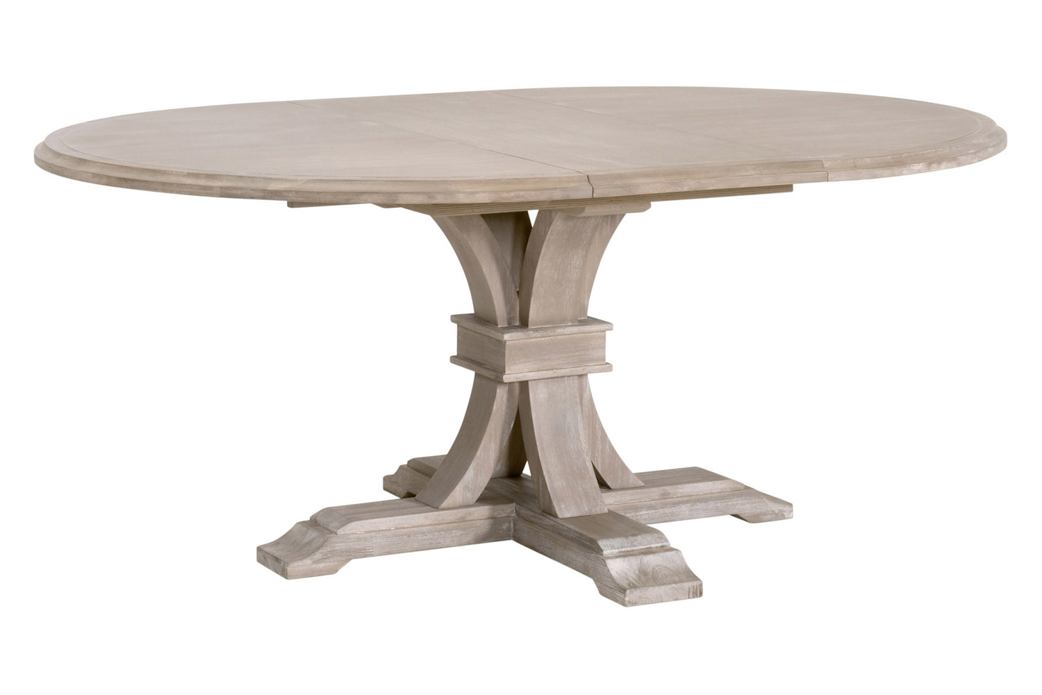 Essentials Traditions Devon 54" Round Extension Dining Table - Natural Gray