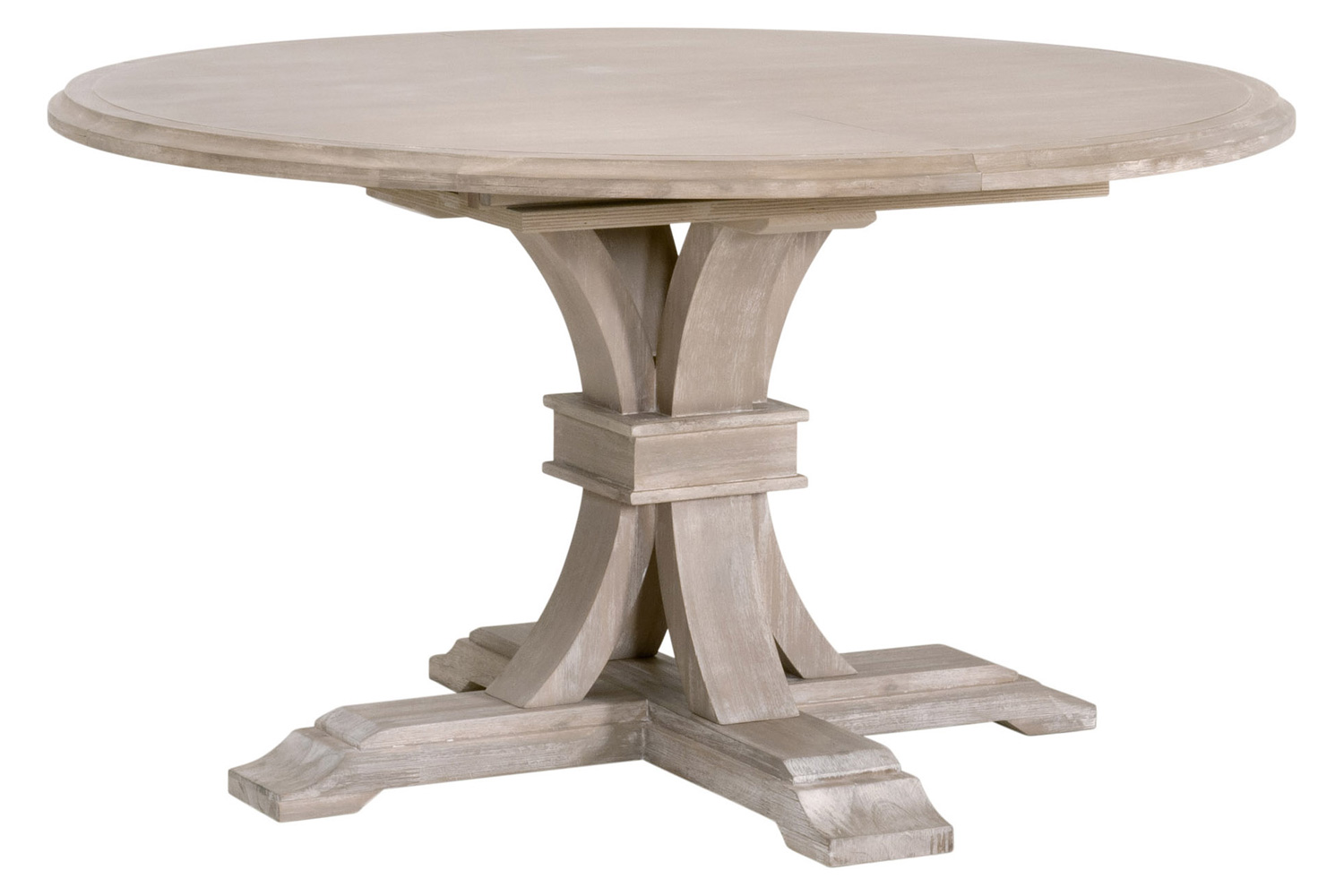 Essentials Traditions Devon 54" Round Extension Dining Table - Natural Gray