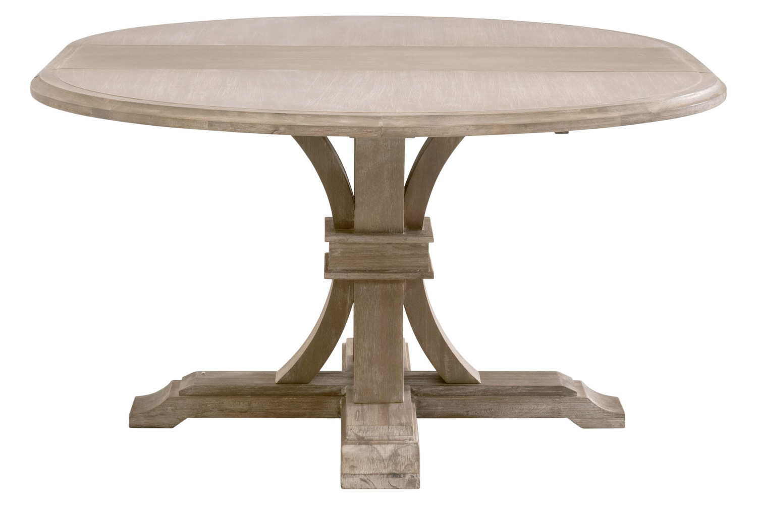 Essentials Traditions Devon 54" Round Extension Dining Table - Natural Gray